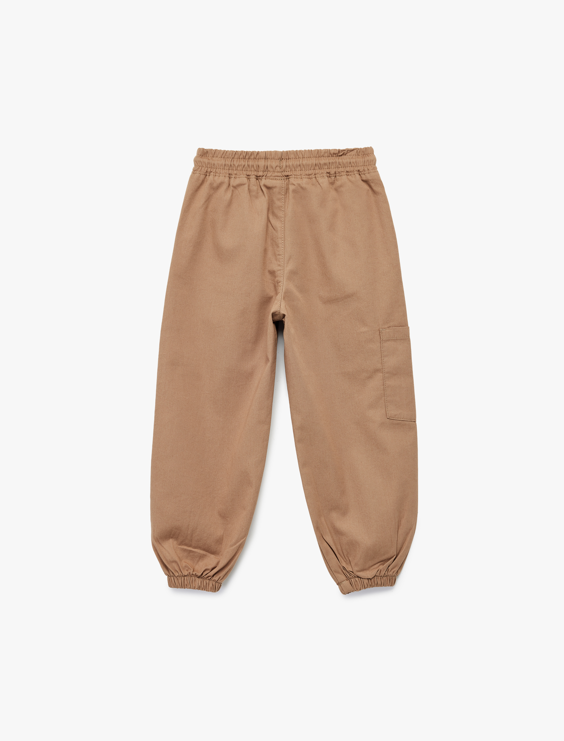  Erkek Bebek Pamuklu Gabardin Beli Bağcıklı Kargo Cepli Jogger Pantolon