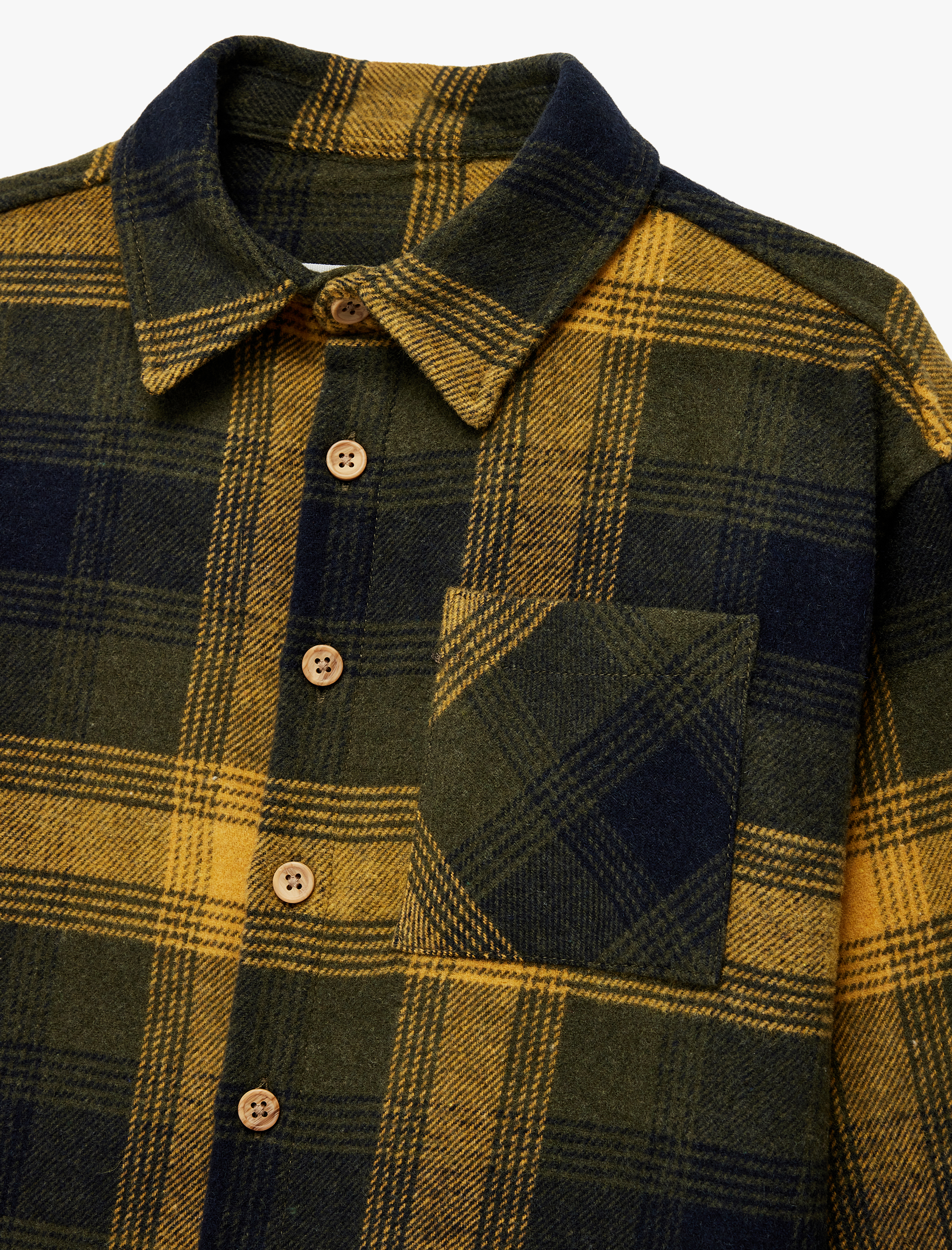  Erkek Çocuk Klasik Yaka Cepli Uzun Kollu Ekose Oduncu Gömlek