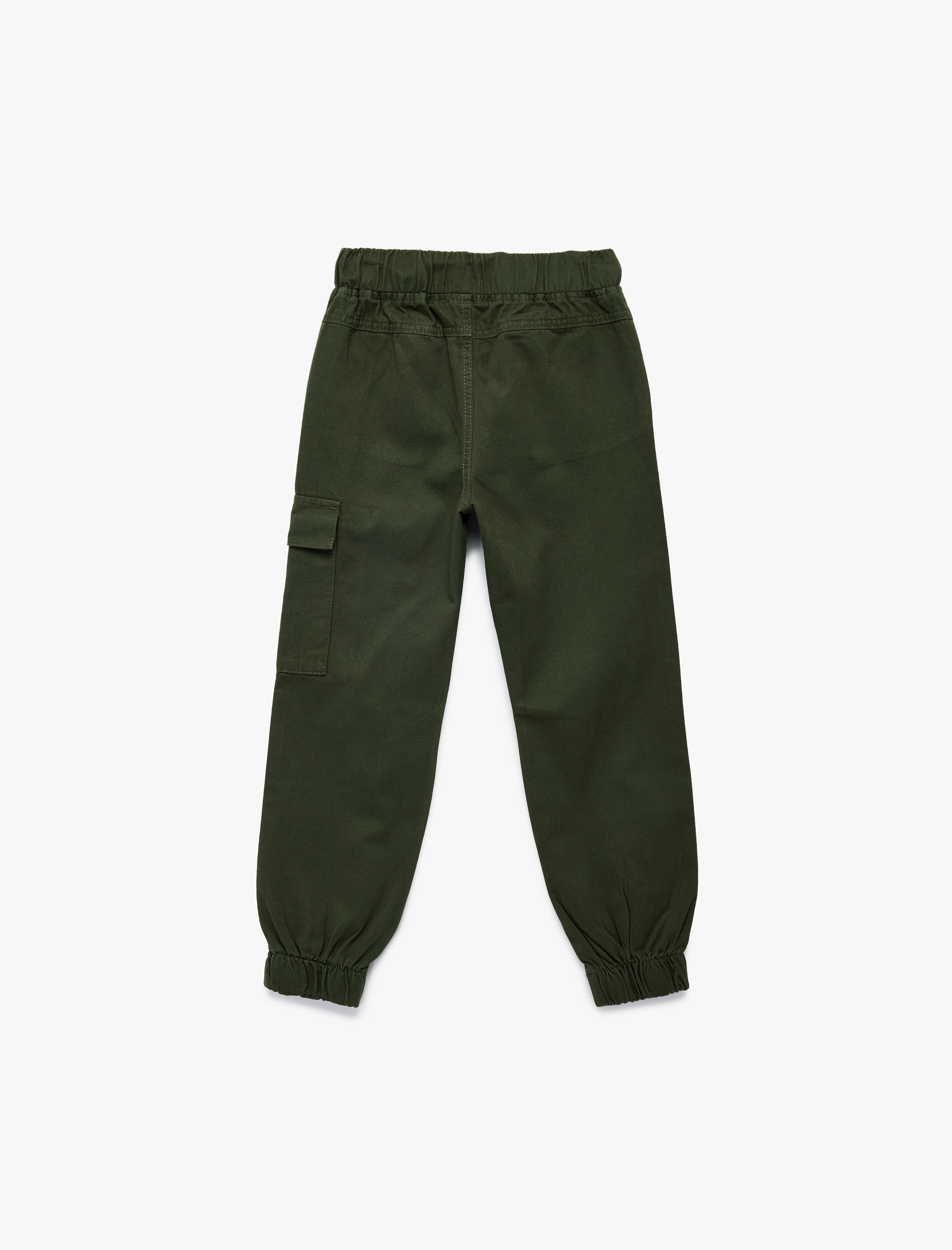 Erkek Çocuk Pamuklu Gabardin Beli Bağcıklı Kargo Pantolon