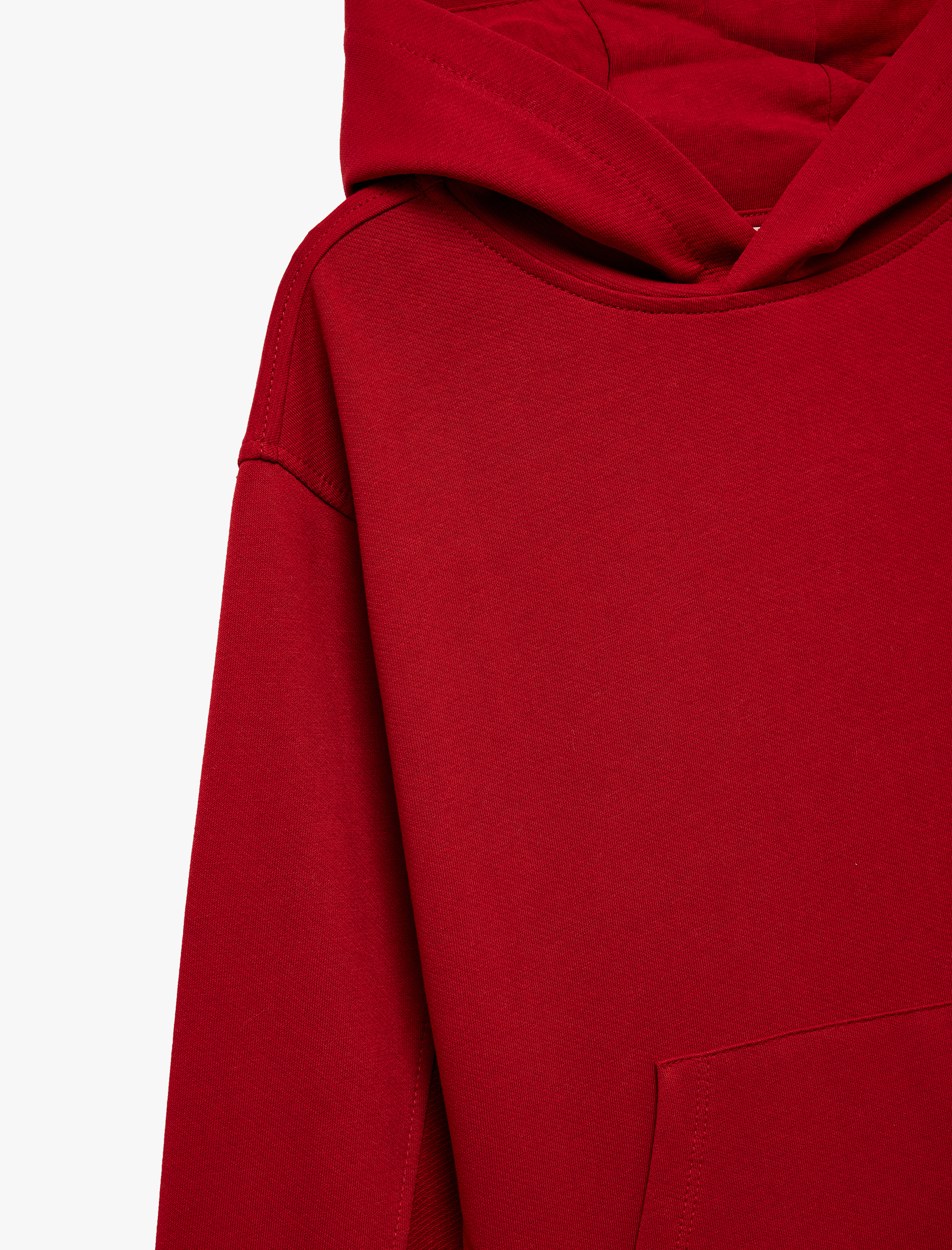  Erkek Çocuk Pamuklu Kanguru Cepli Uzun Kollu Kapüşonlu Oversize Sweatshirt