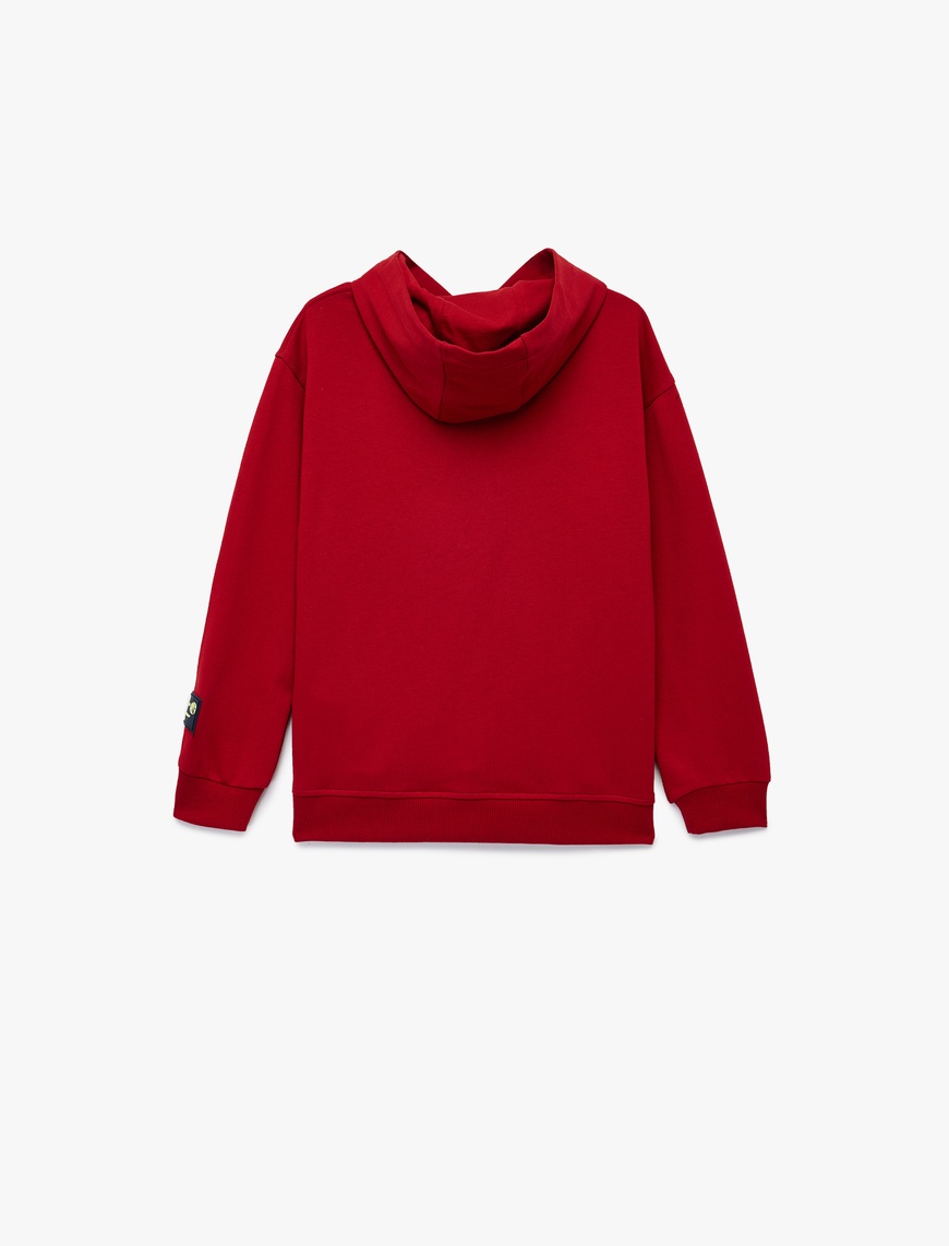  Erkek Çocuk Pamuklu Kanguru Cepli Uzun Kollu Kapüşonlu Şardonlu Oversize Sweatshirt