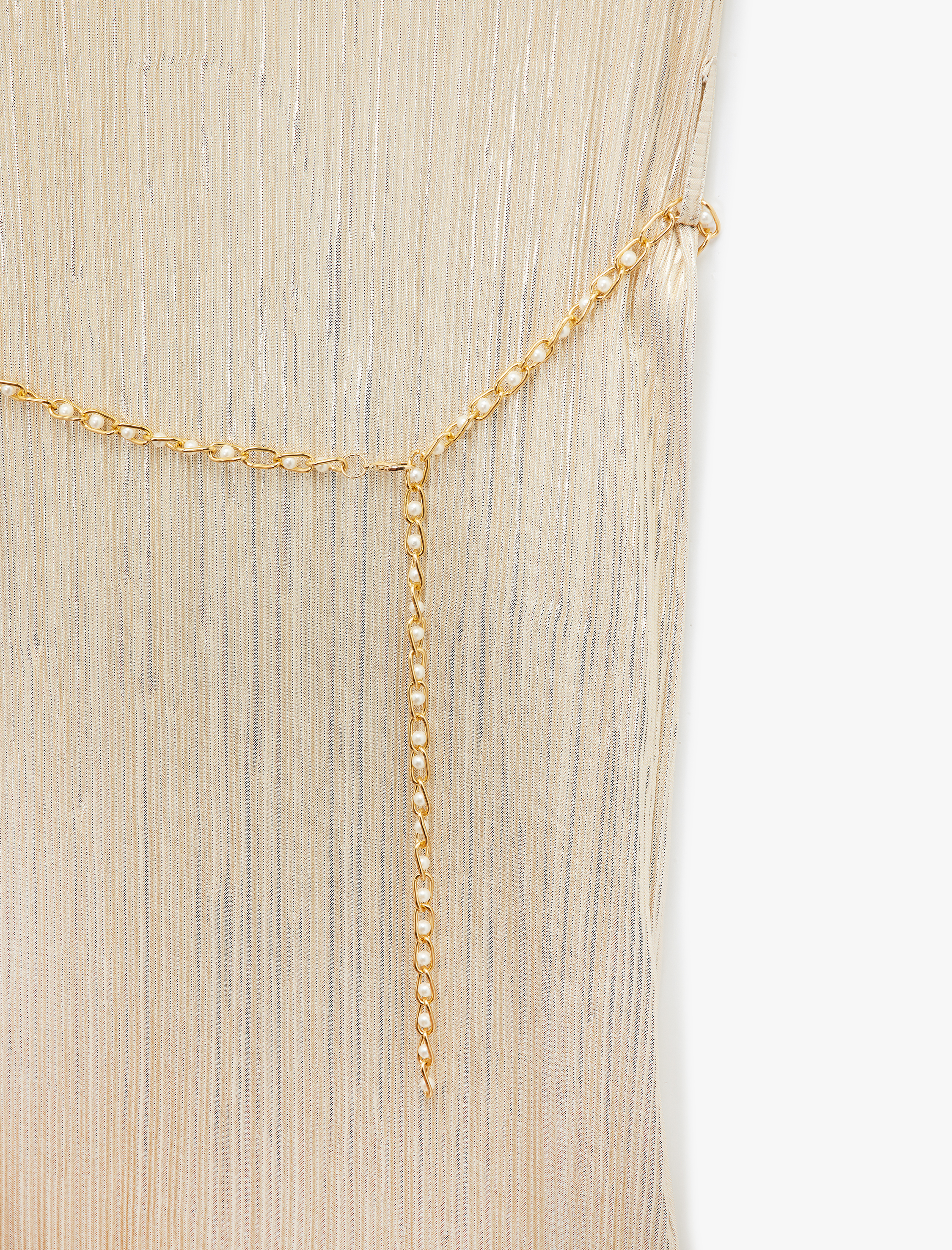   Kolsuz Bisiklet Yaka Piliseli Midi Boy Kalem Elbise