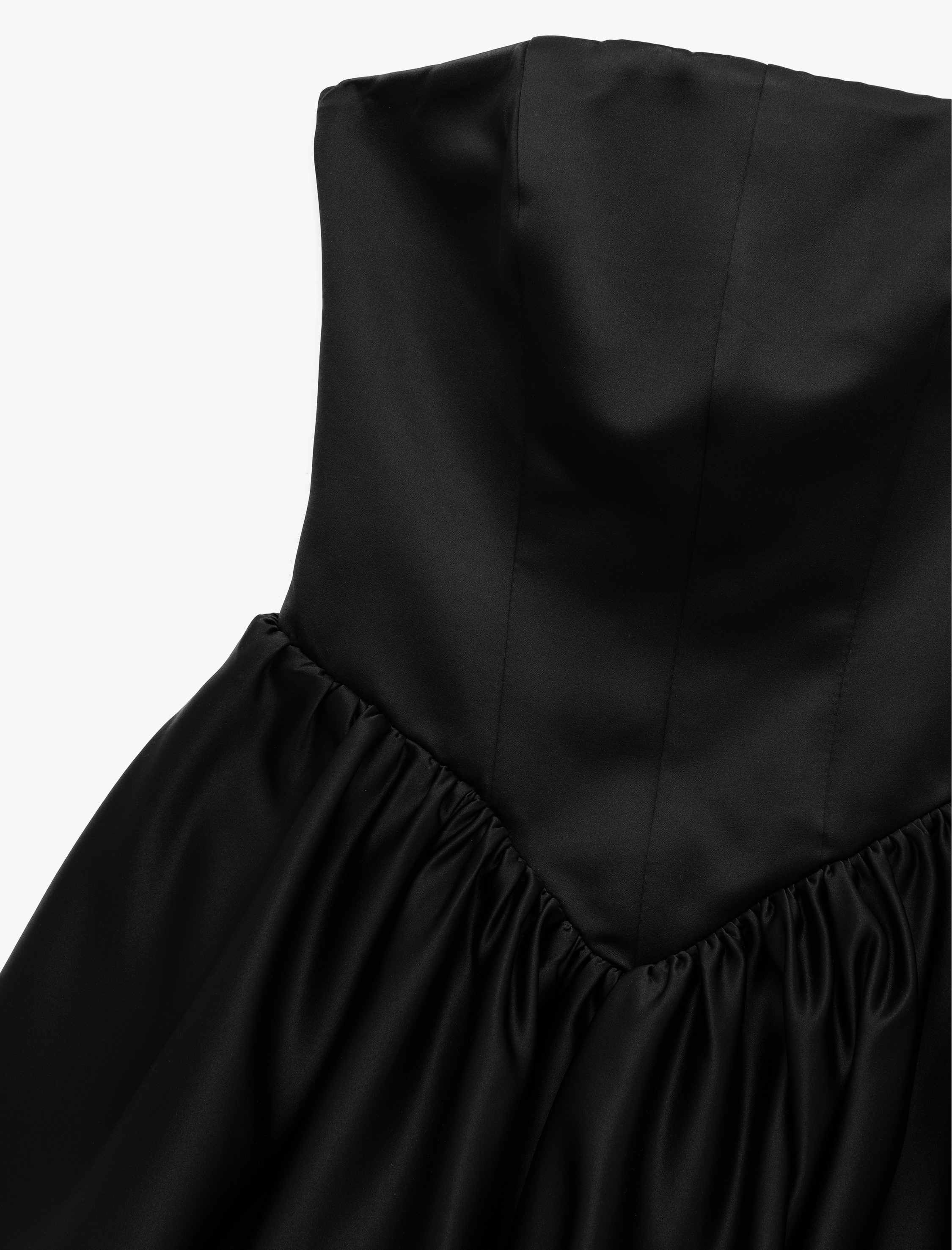   Straplez Yaka Kolsuz Mini Balon Elbise