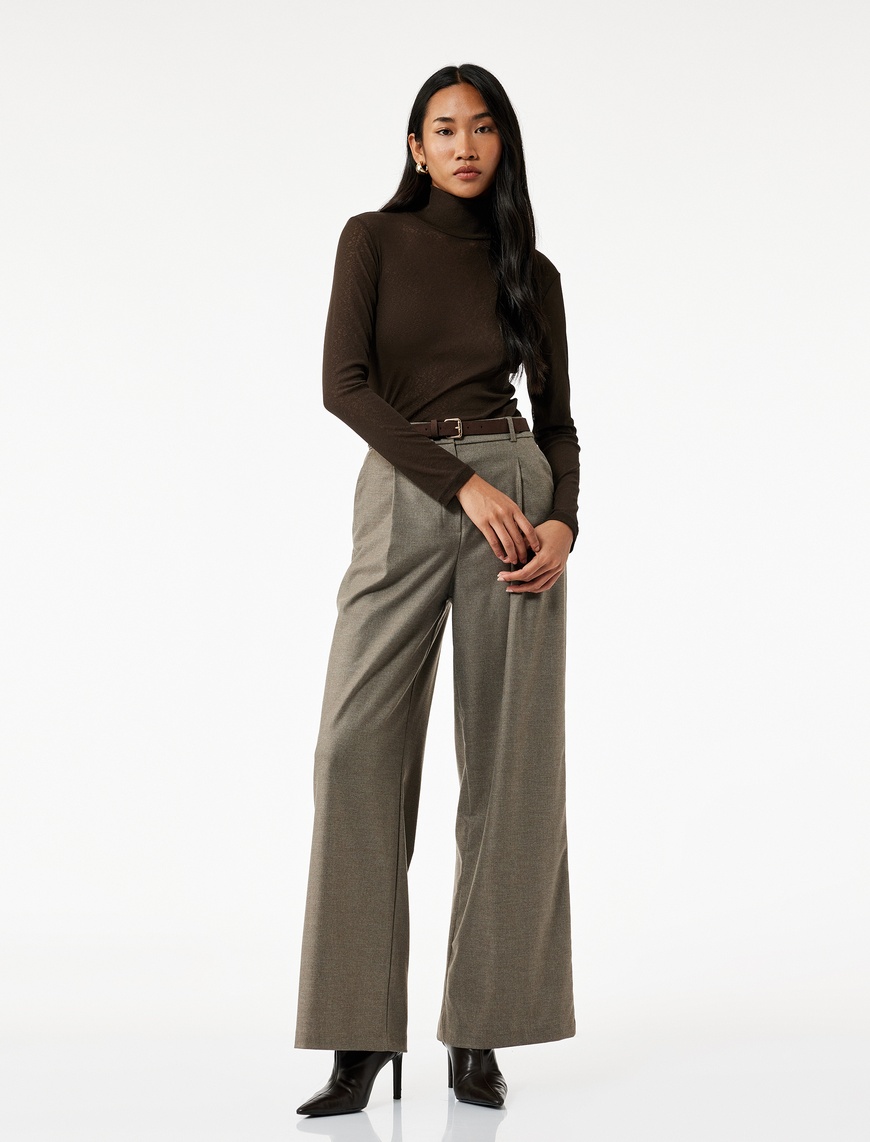   Slim Fit Balıkçı Yaka Uzun Kollu Tişört