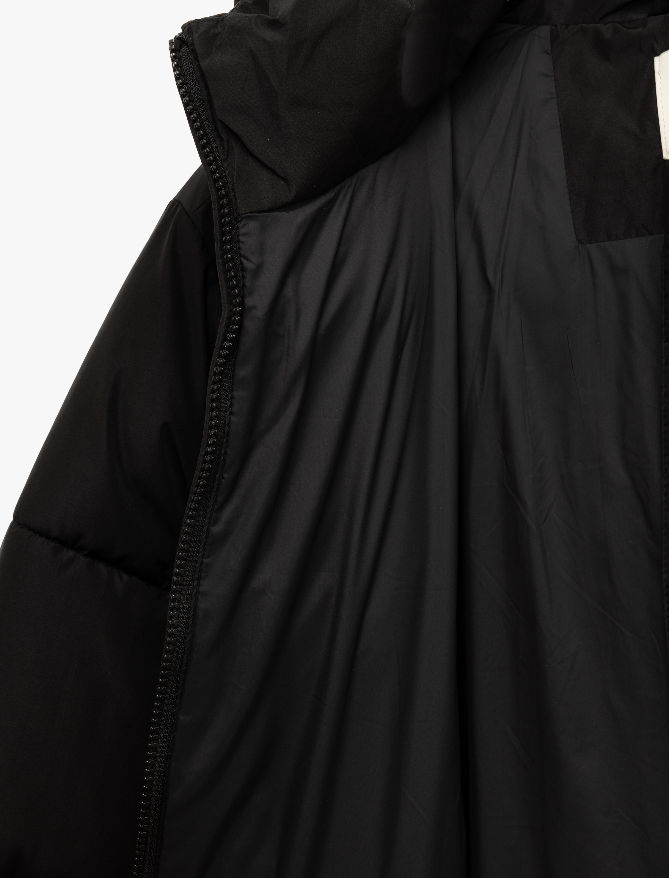   Su İtici Uzun Kollu Cepli Fermuarlı Kapüşonlu Kısa Şişme Mont