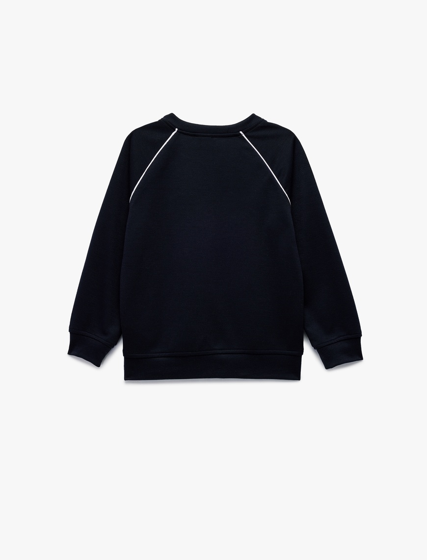  Erkek Çocuk Uzun Reglan Kol Bisiklet Yaka Oversize Baskılı Sweatshirt