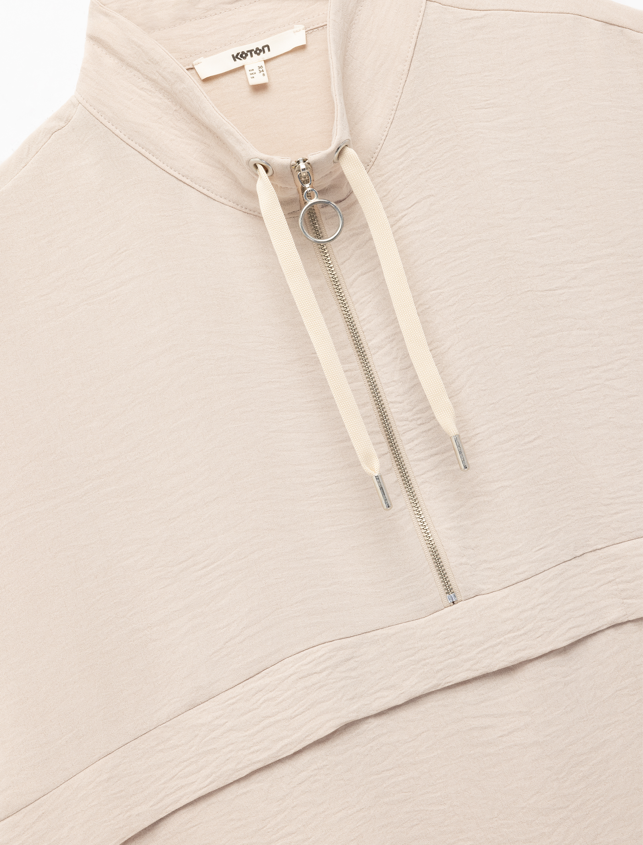   Aerobin Kumaş Yarım Fermuarlı Kolsuz Sweatshirt