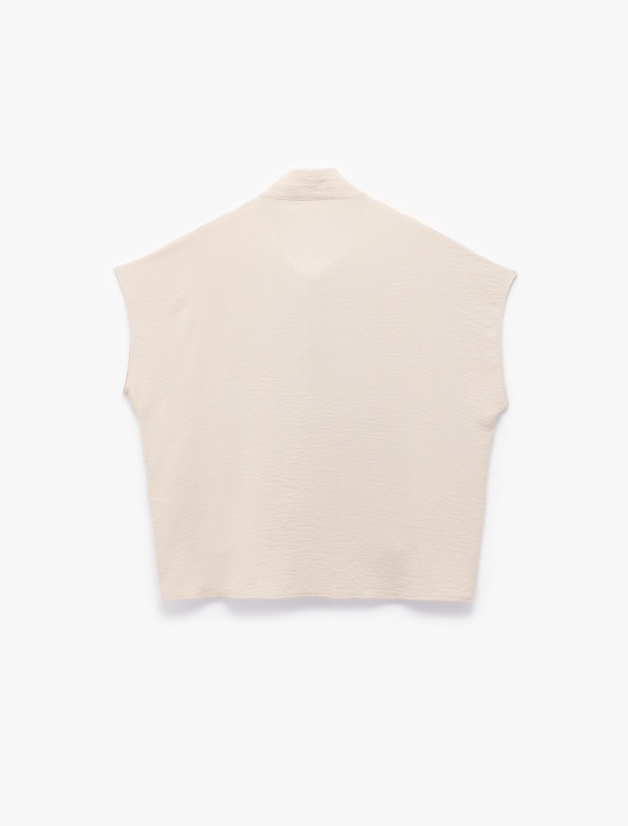  Aerobin Kumaş Yarım Fermuarlı Kolsuz Sweatshirt