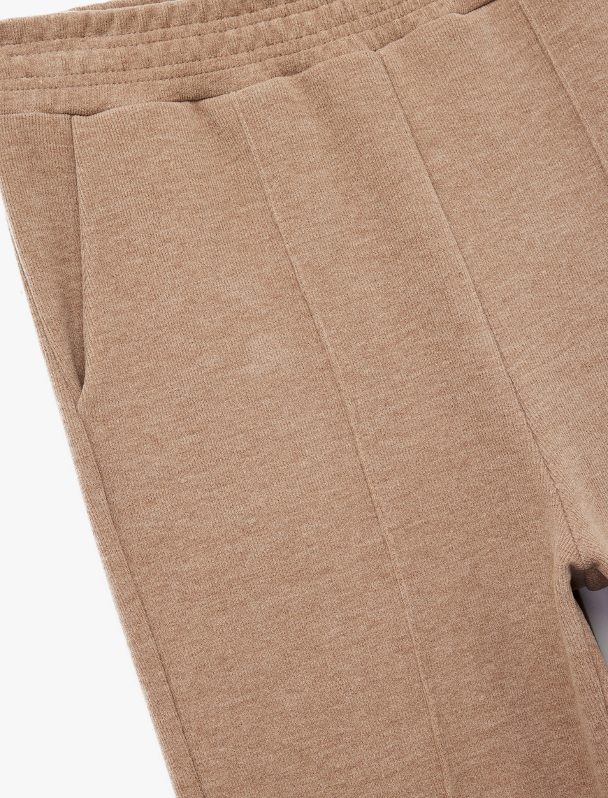   Slim Fit Nervürlü Yan Cepli Eşofman Pantolon