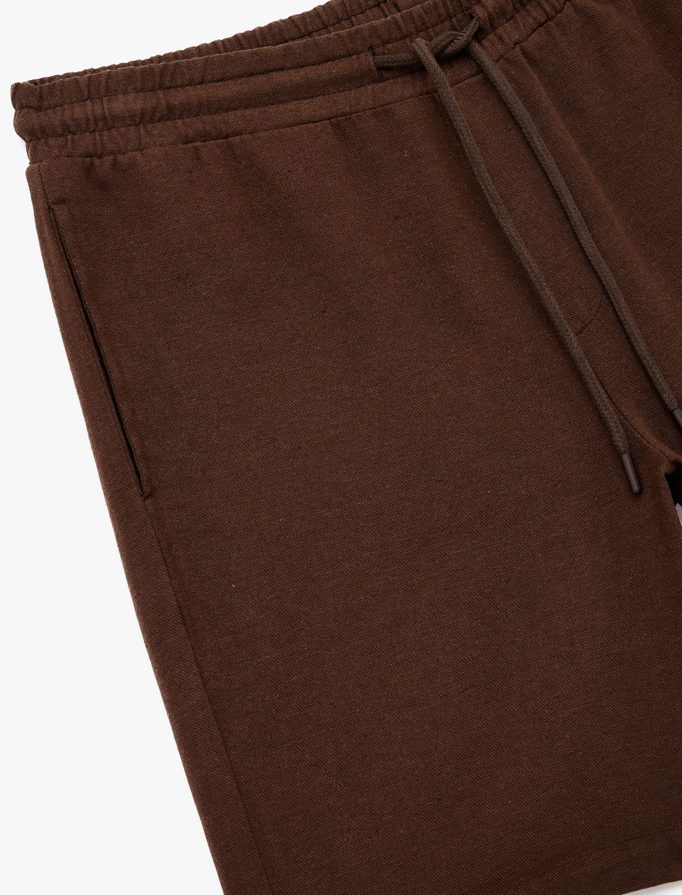   Keten Viskon Karışımlı Cep Detaylı Beli Bağcıklı Şort