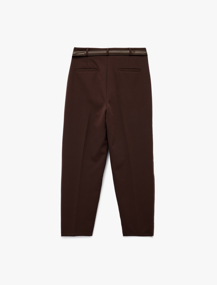   Regular Fit Cepli Kemer Detaylı Havuç Pantolon