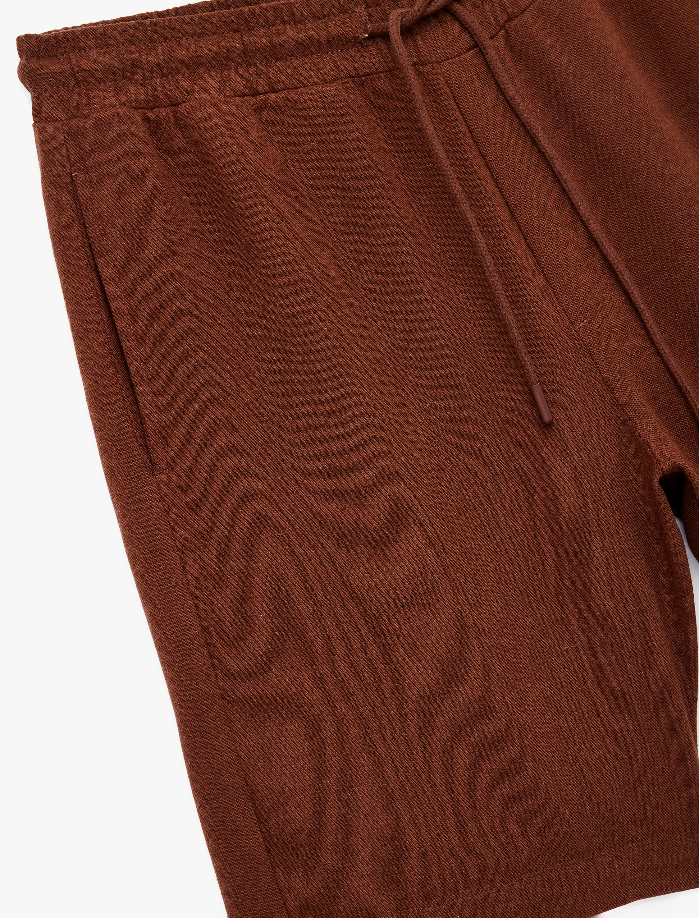   Keten Viskon Karışımlı Cep Detaylı Beli Bağcıklı Şort