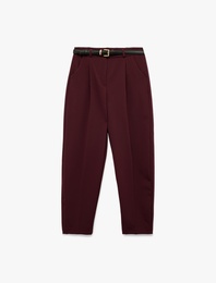 Regular Fit Cepli Kemer Detaylı Havuç Pantolon