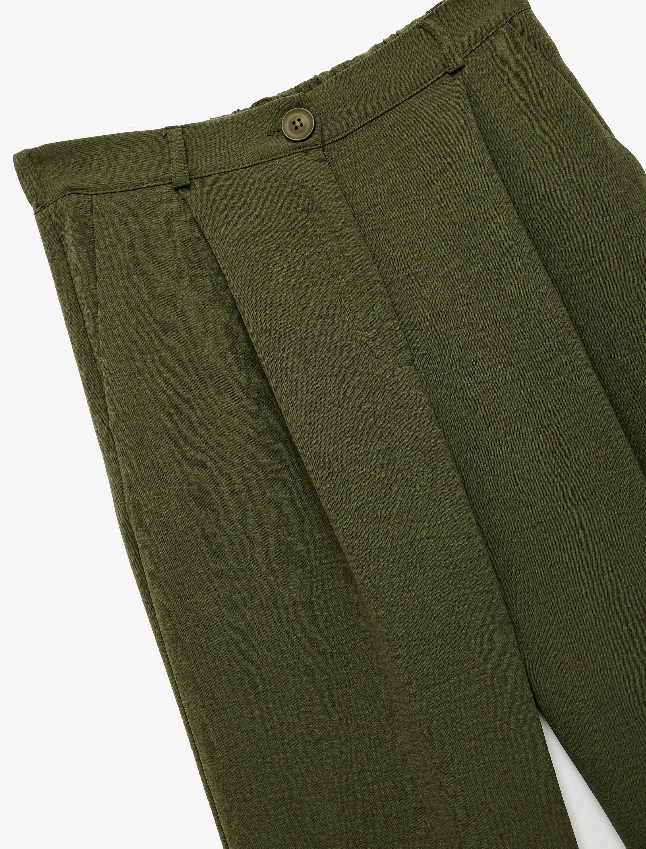   Aerobin Kumaş Pileli Cepli Düşük Bel Bol Paça Pantolon