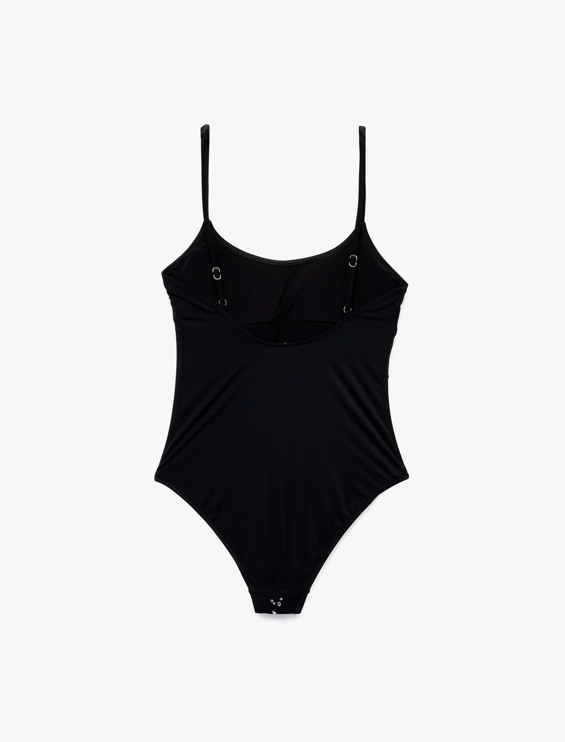   Koton X Sibil Çetinkaya - İnce Askılı U Yaka Parlak Taş Detaylı Mayo