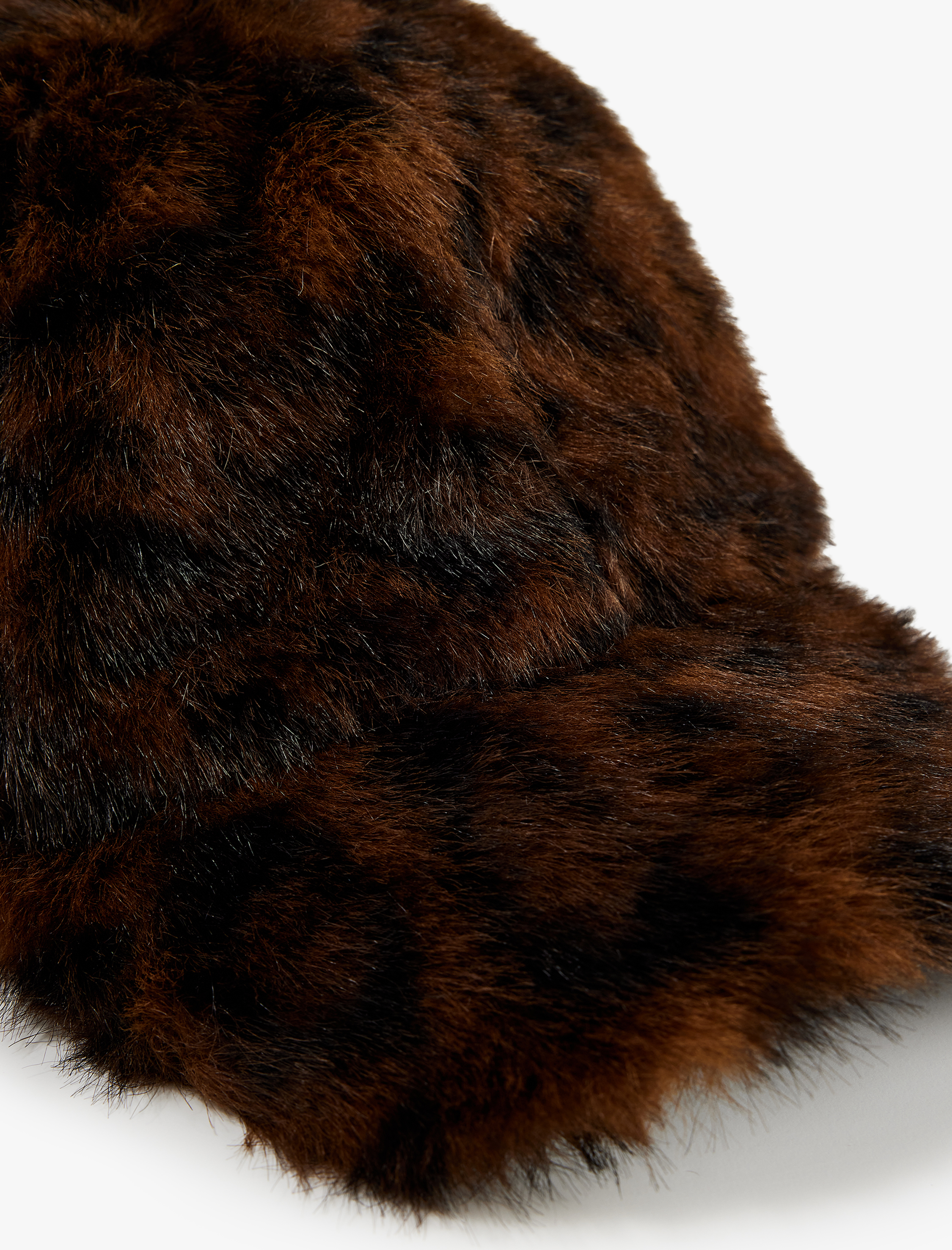  Kadın Leopar Desenli Suni Kürk Cap Şapka