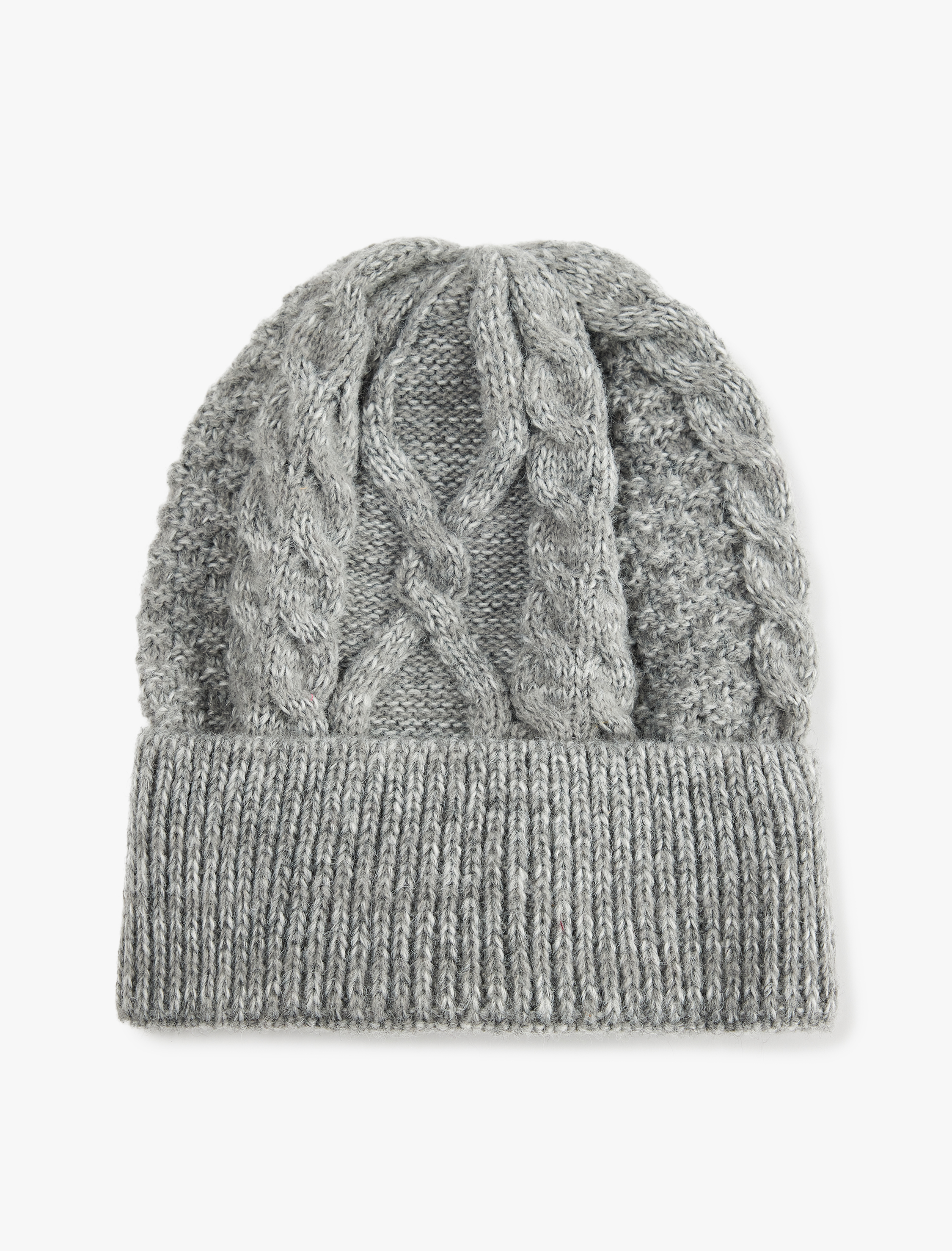  Kadın Katlı Saç Örgüsü Detaylı Triko Örgü Bere