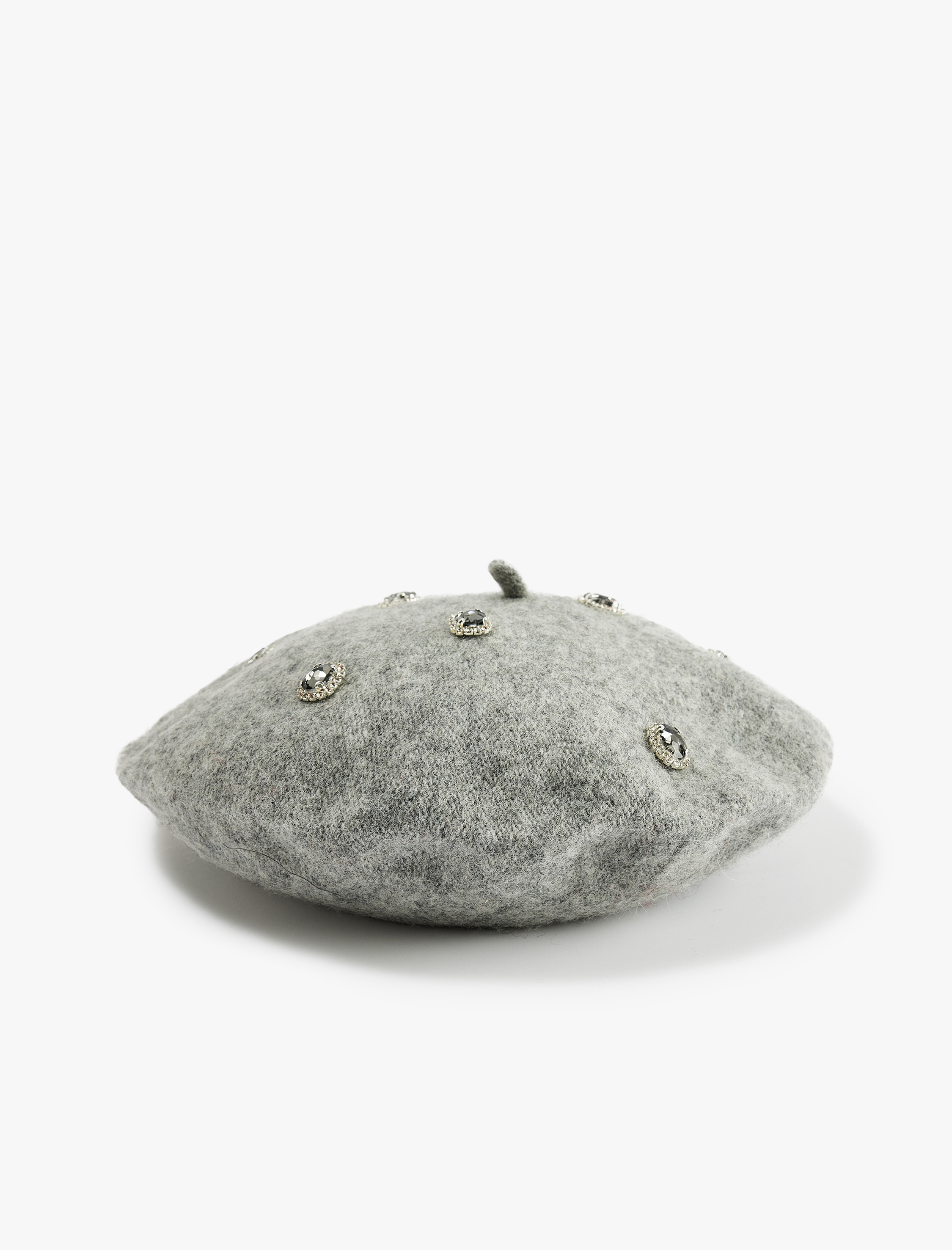  Kadın Koyun Yünü Karışımlı Taşlı Ressam Şapka