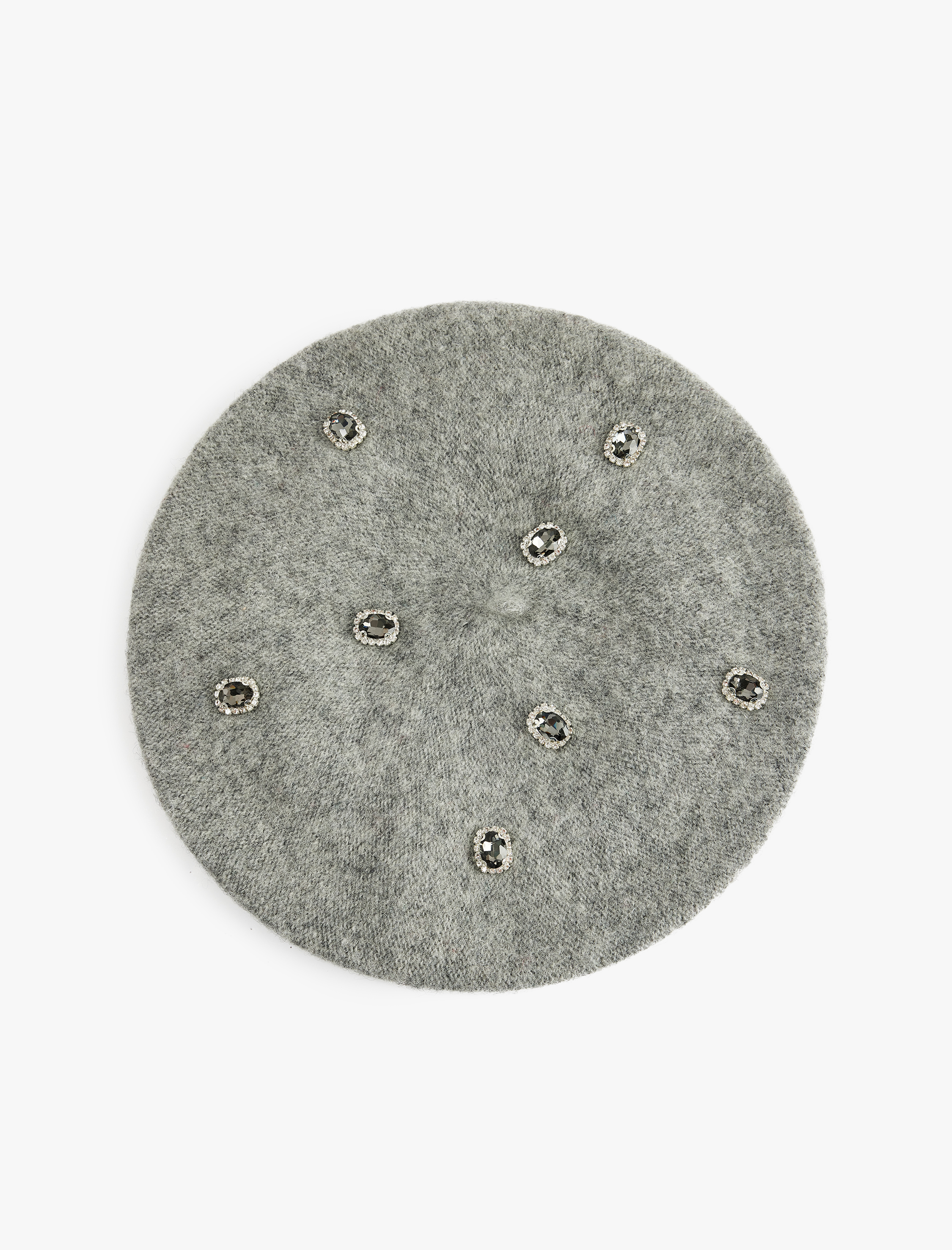  Kadın Koyun Yünü Karışımlı Taşlı Ressam Şapka