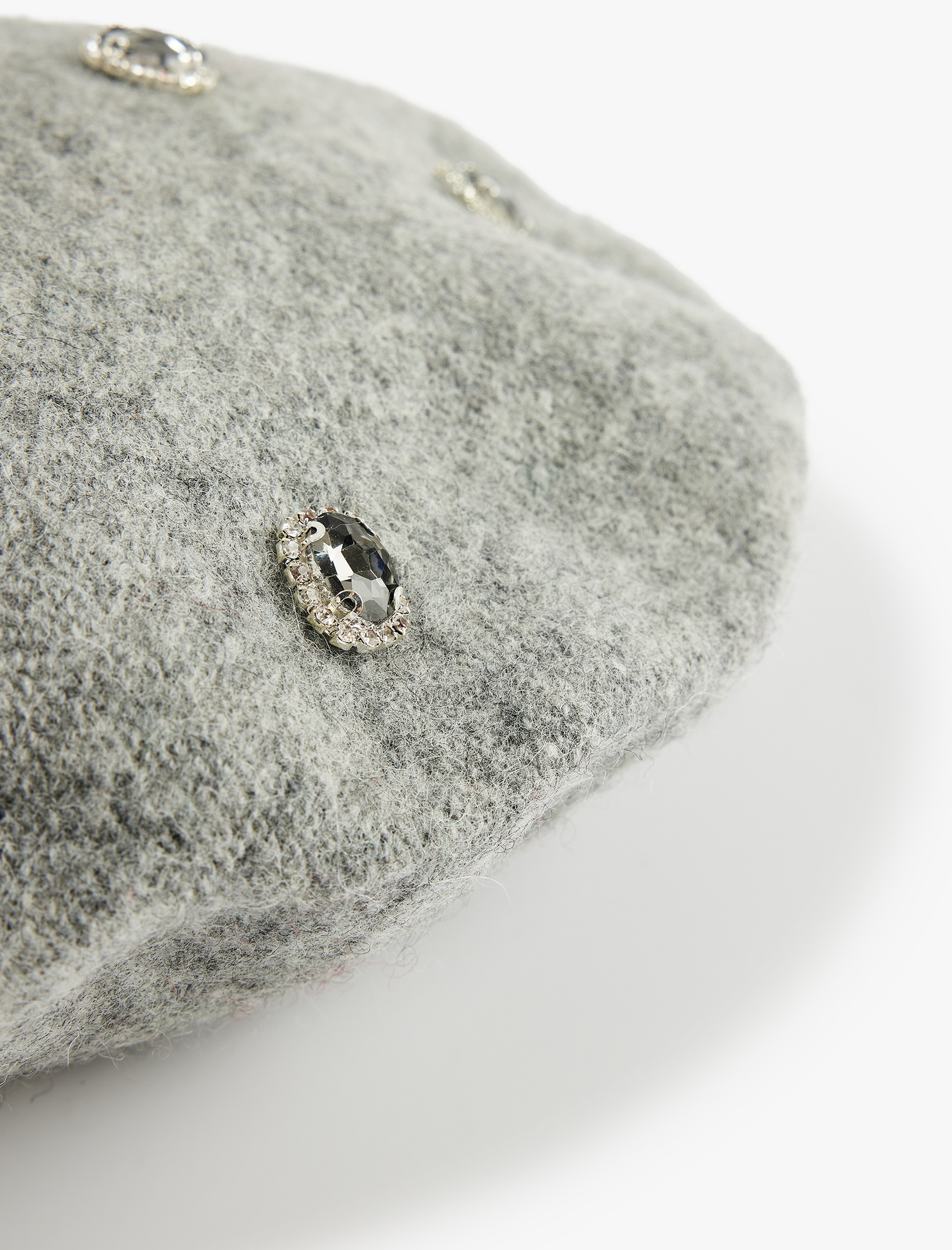  Kadın Koyun Yünü Karışımlı Taşlı Ressam Şapka