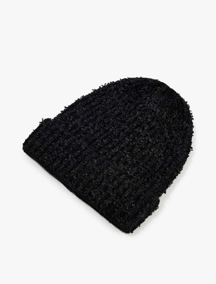 Kadın Yumuşak Dokulu Katlı Örgü Bere