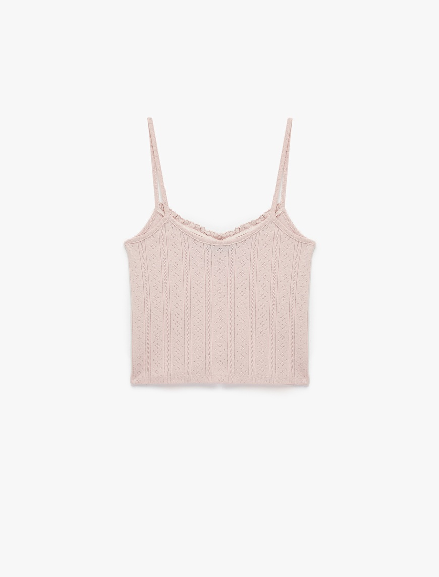   Pamuklu İnce Askılı Pijama Üstü