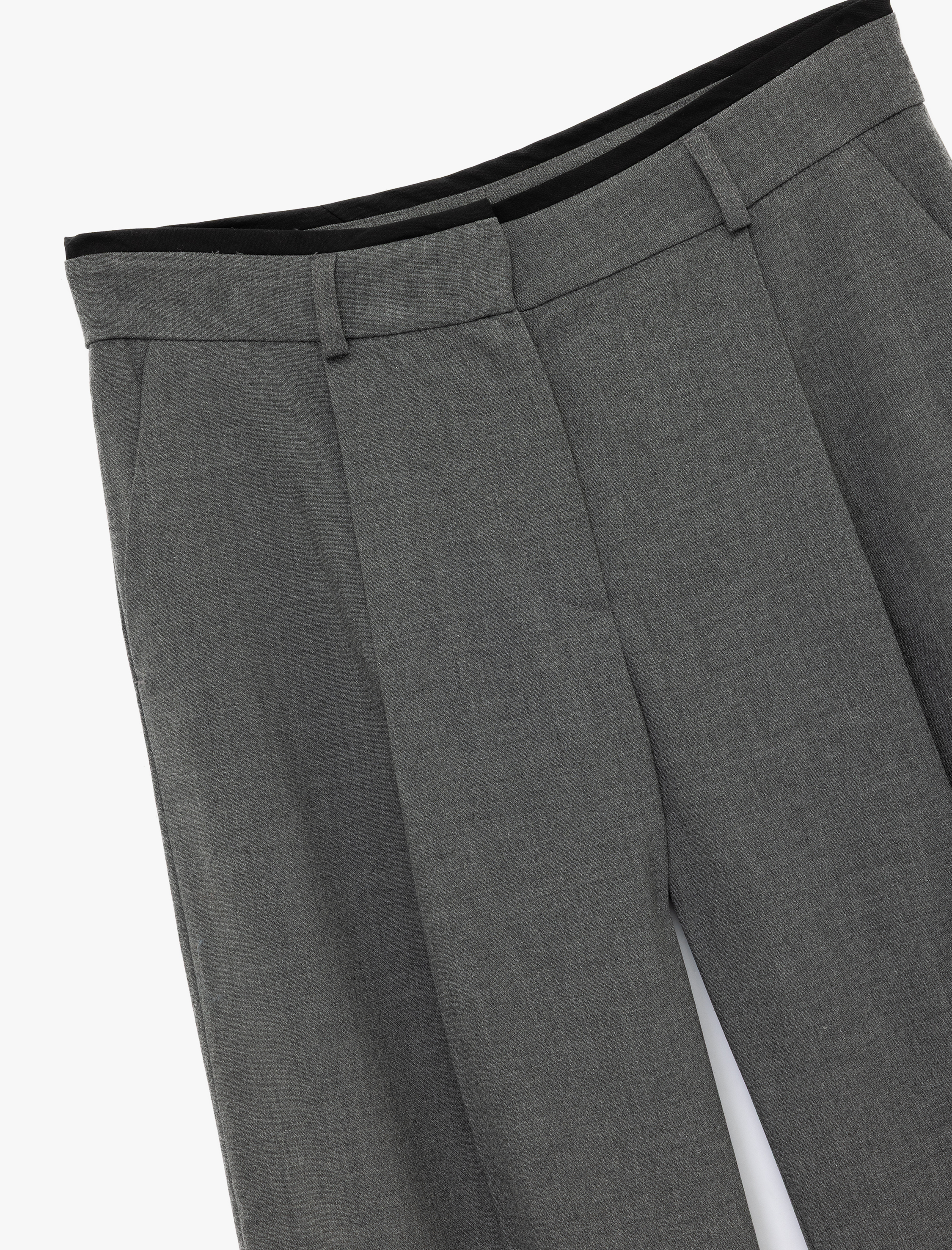   Pile Detaylı Cepli Geniş Paça Kumaş Pantolon