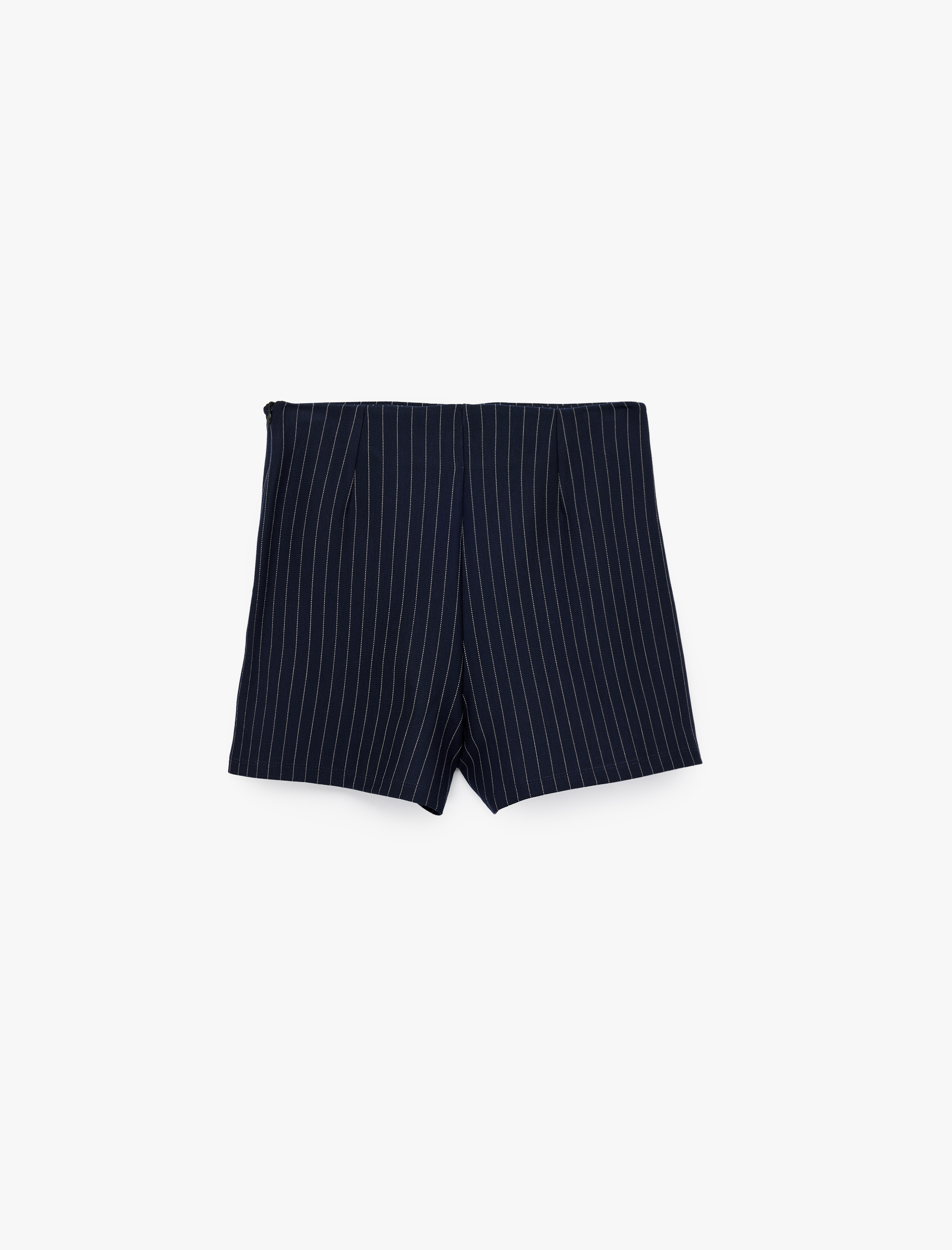 Regular Fit Çizgili Mini Şort Etek