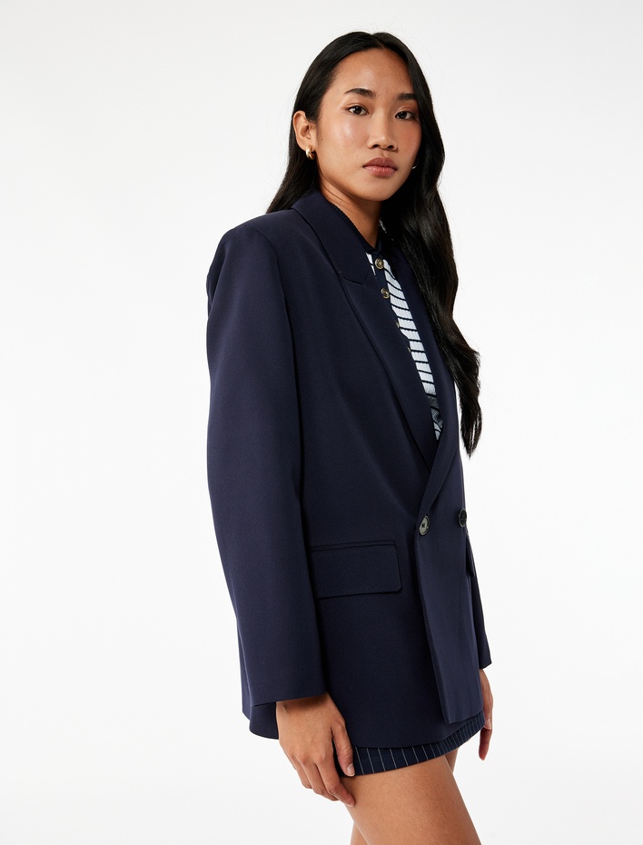  Regular Fit Çizgili Mini Şort Etek