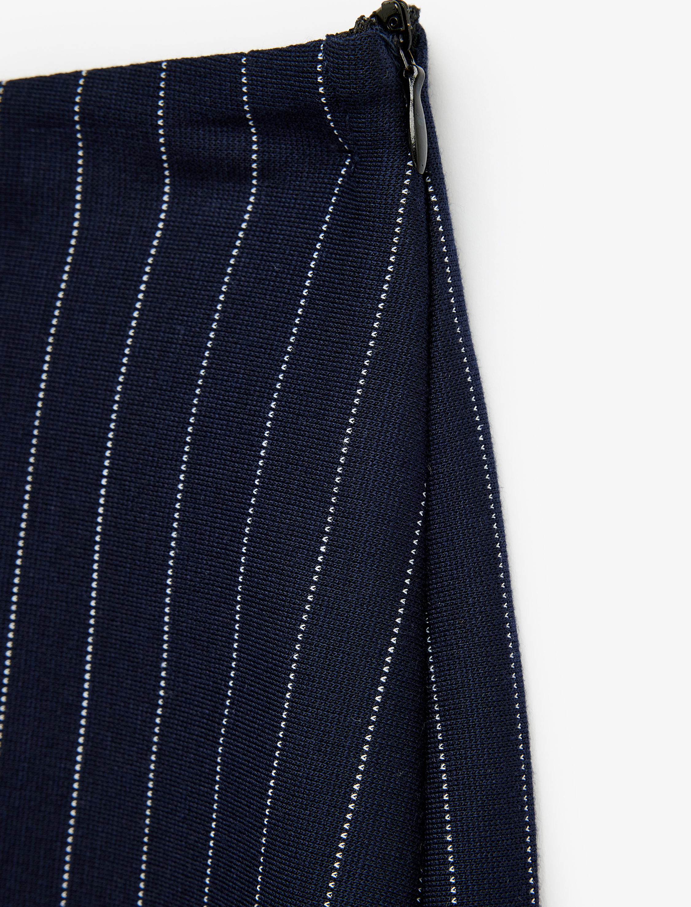 Regular Fit Çizgili Mini Şort Etek