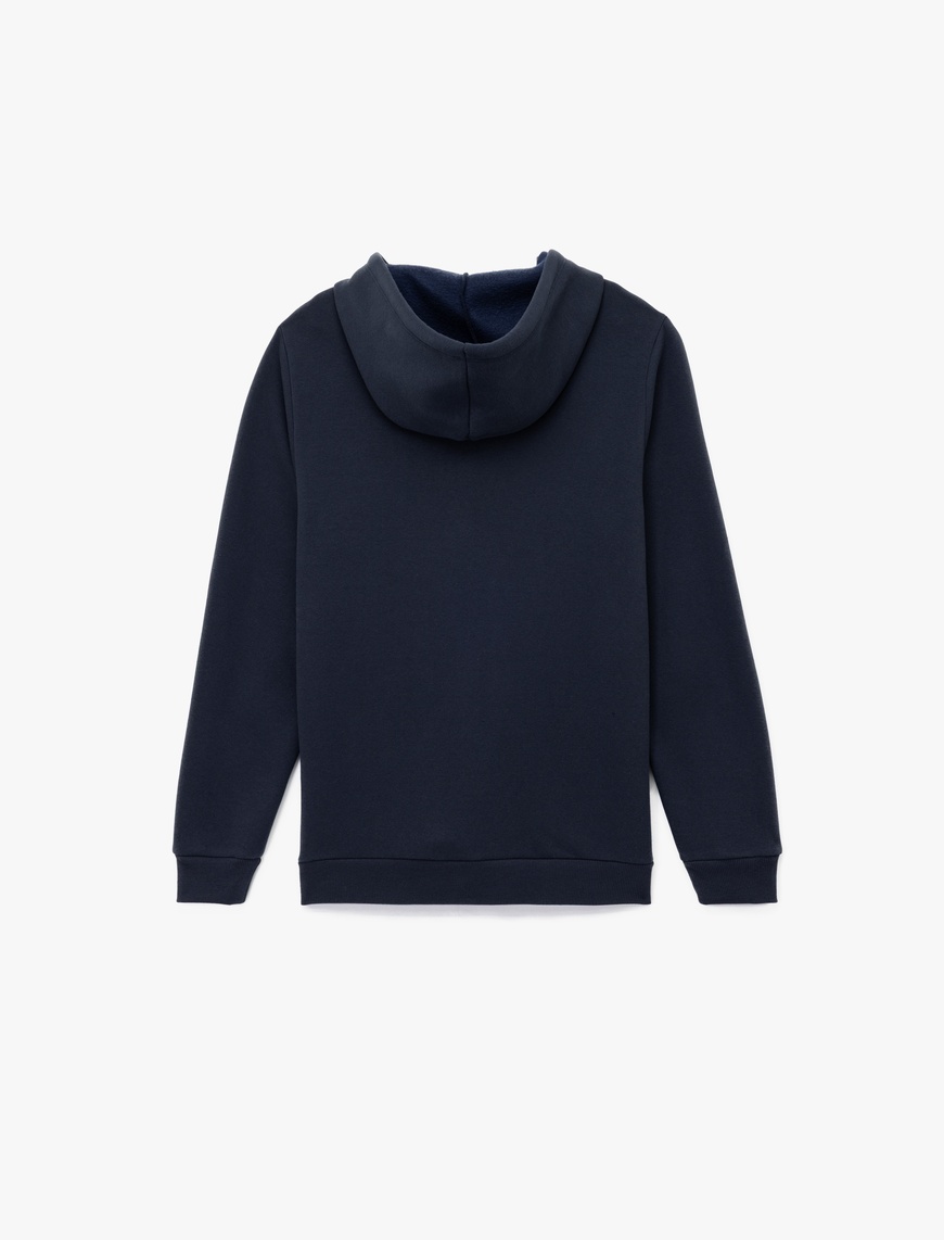   Uzun Kollu Fermuarlı Kanguru Cepli Kapüşonlu Oversize Spor Sweatshirt