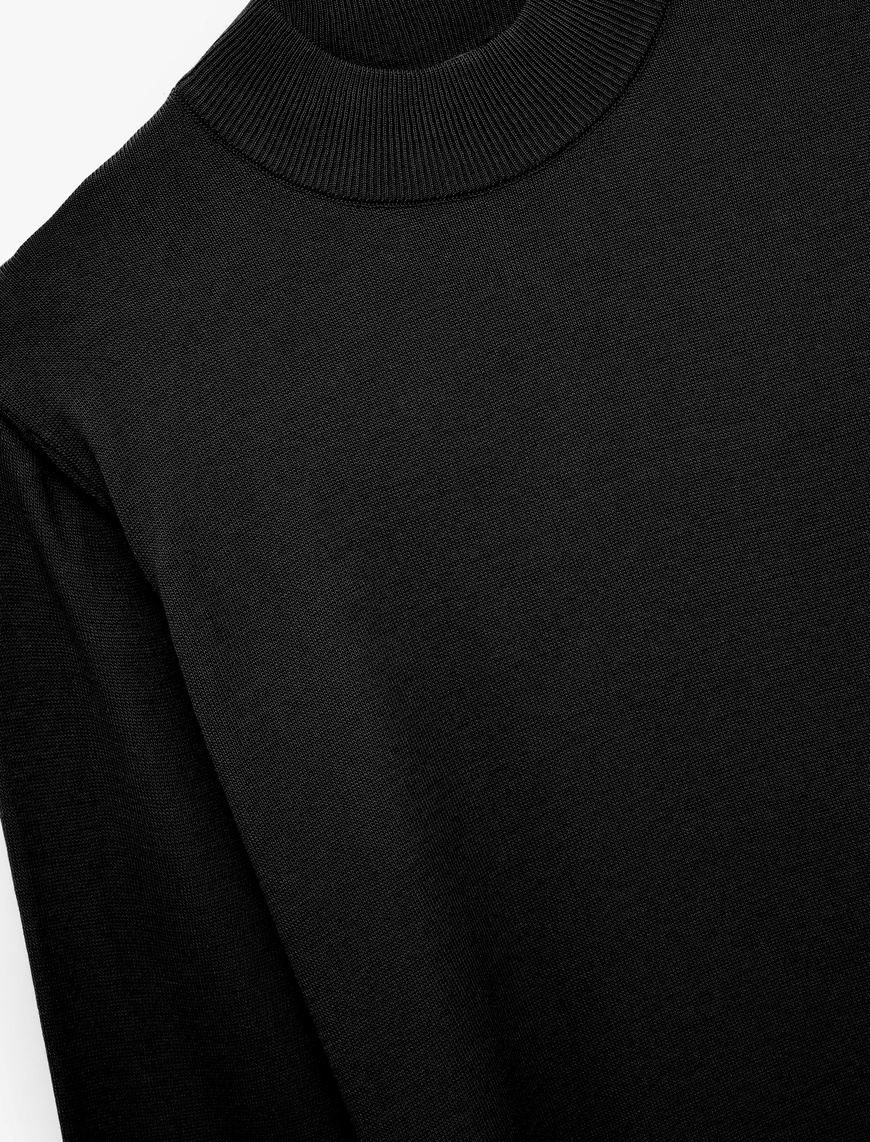   Uzun Kollu Regular Fit Yarım Balıkçı Yaka Basic Triko Kazak