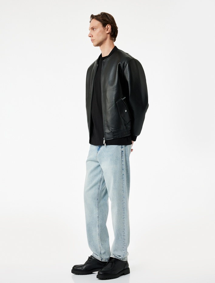  Normal Bel Pamuklu Vintage Straight Fit Jean Pantolon