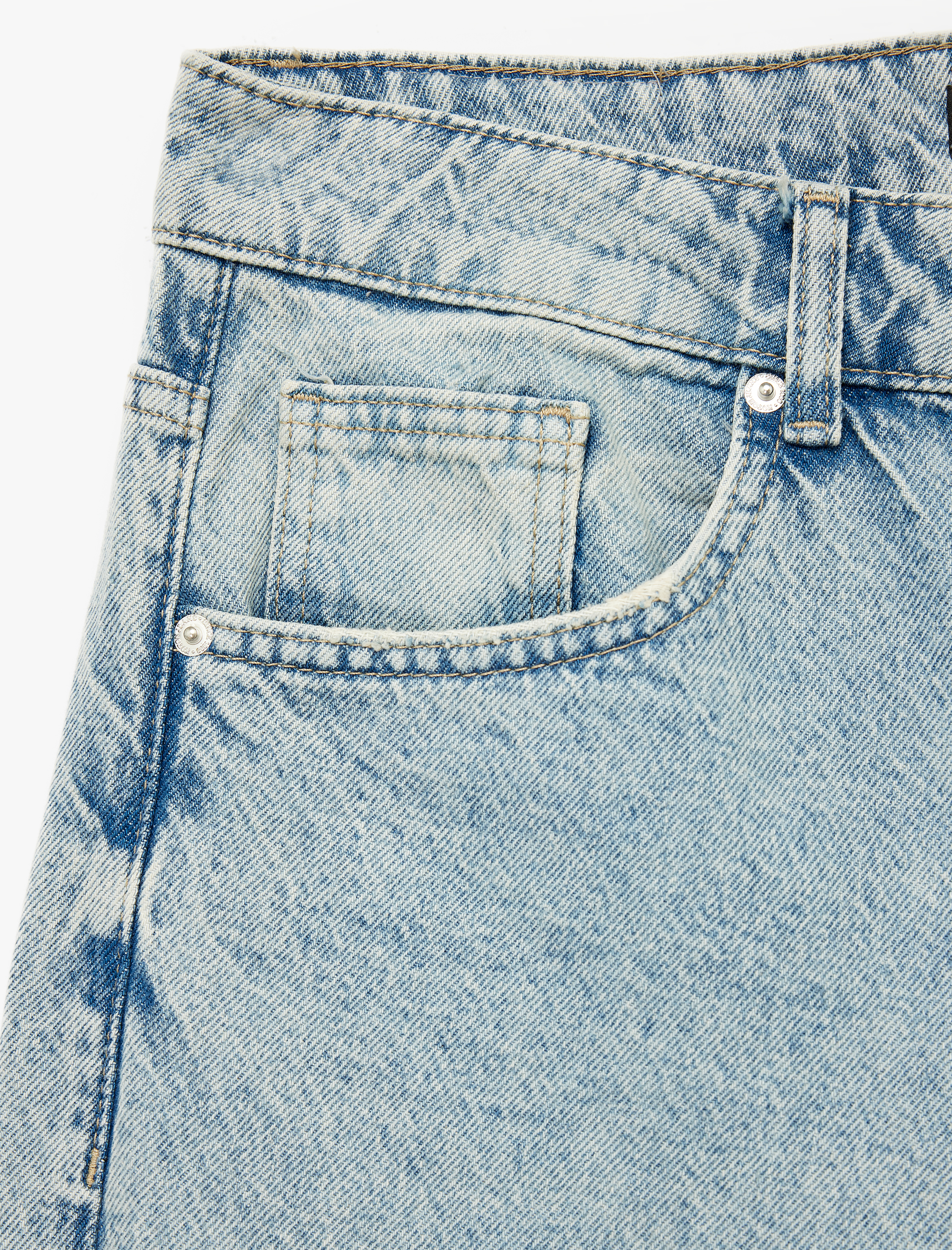   Normal Bel Pamuklu Vintage Straight Fit Jean Pantolon