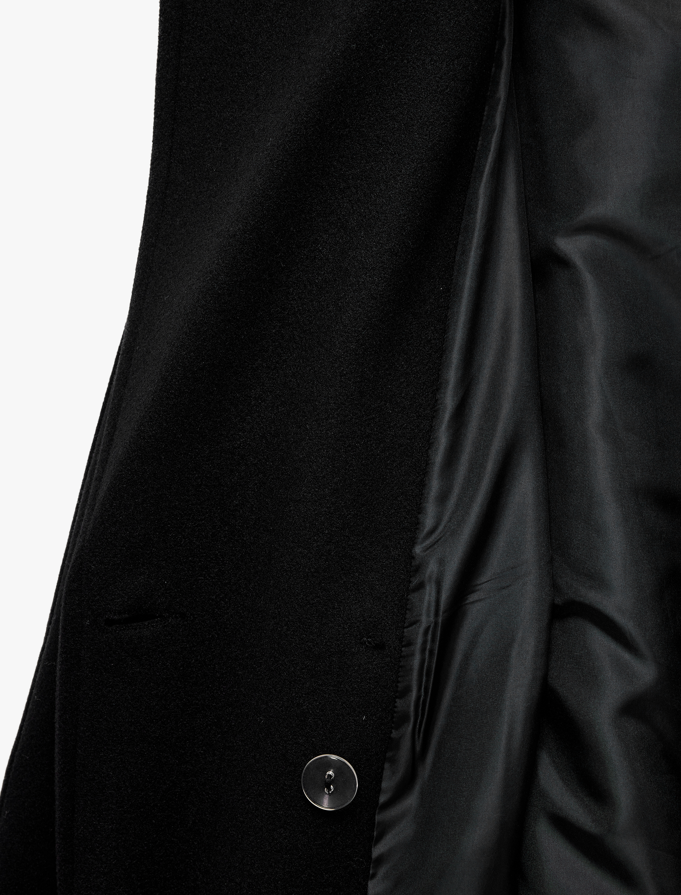   Kruvaze Uzun Kollu Cepli Kemerli Kaşe Kaban