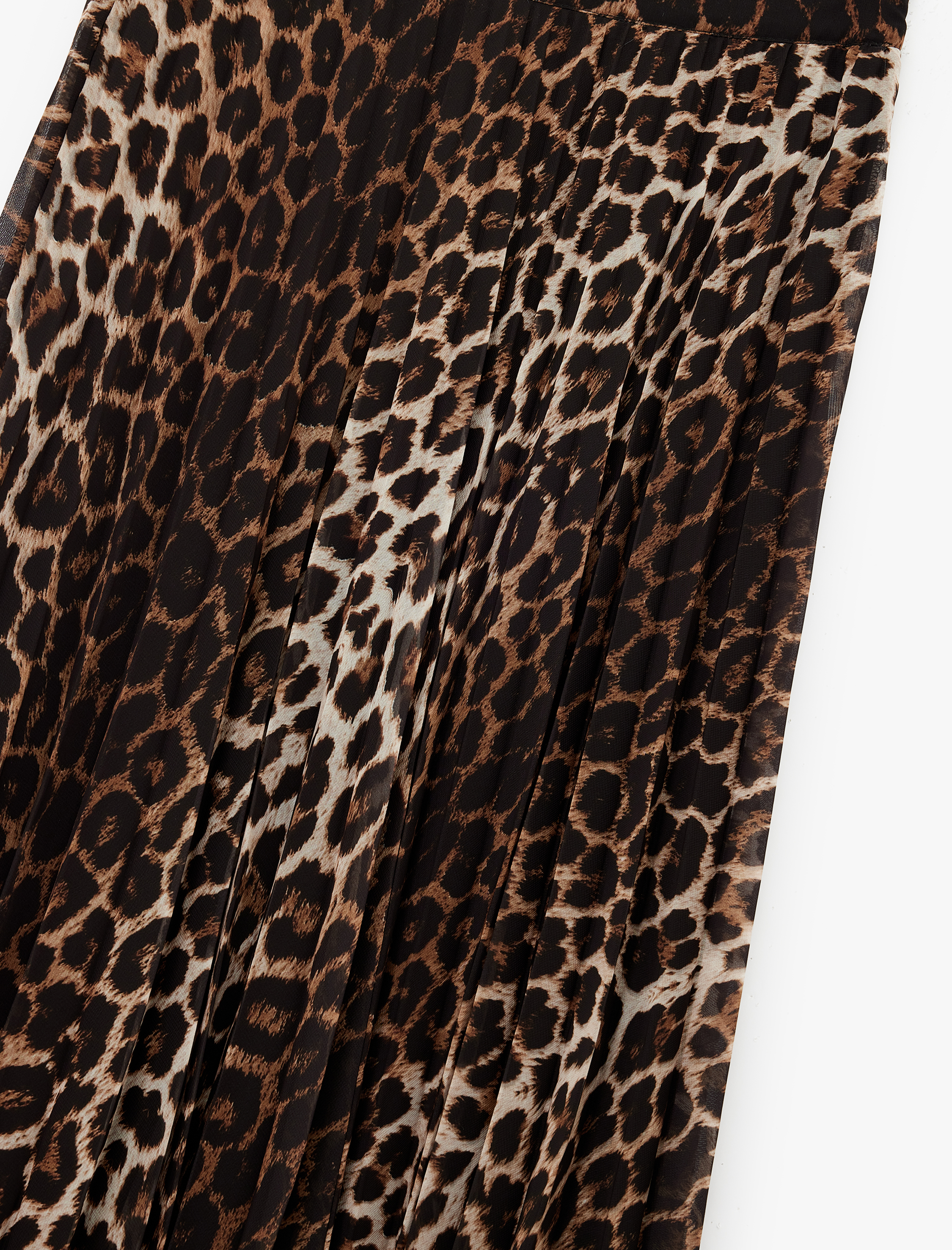 Leopar Desenli Midi Pileli Etek