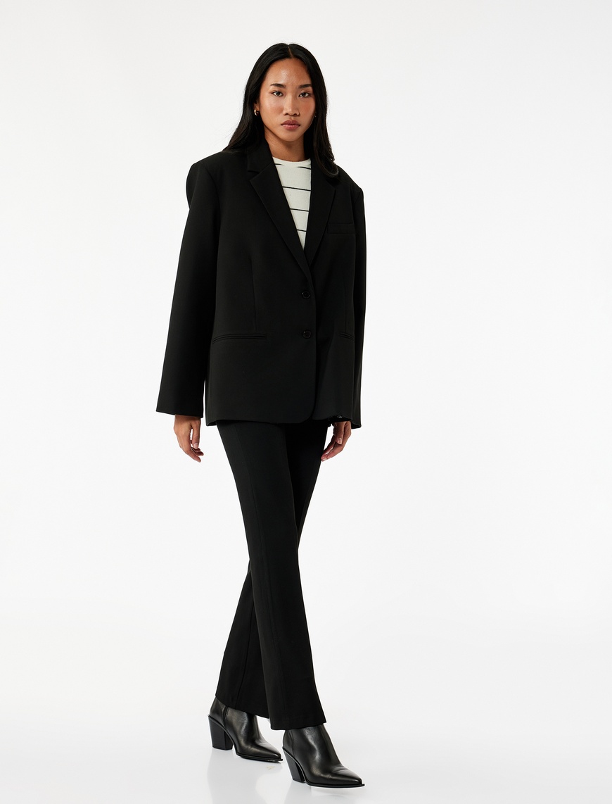   Slim Fit İspanyol Paça Kumaş Pantolon