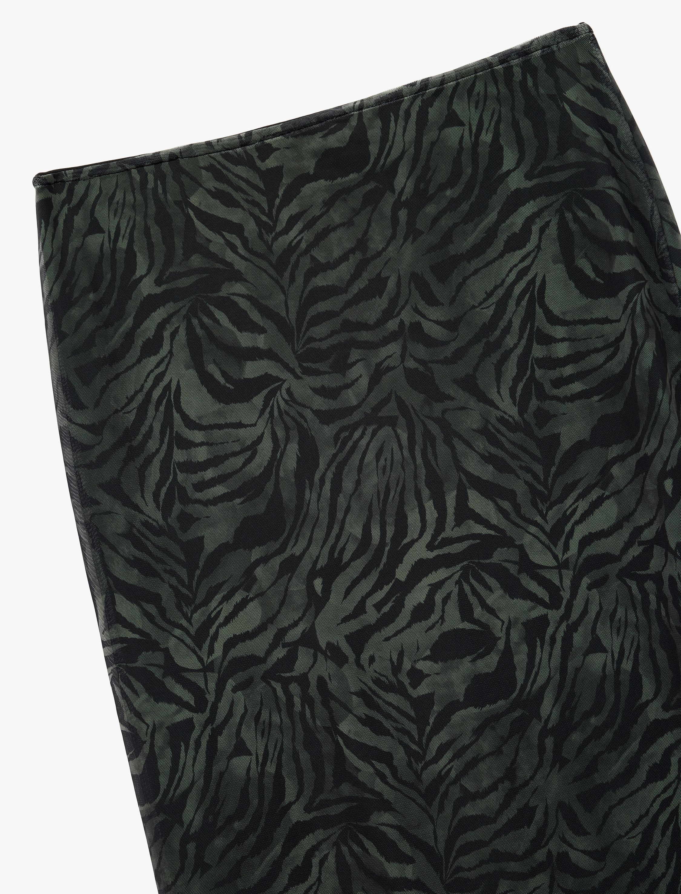   Tül Midi Zebra Baskılı Kalem Etek