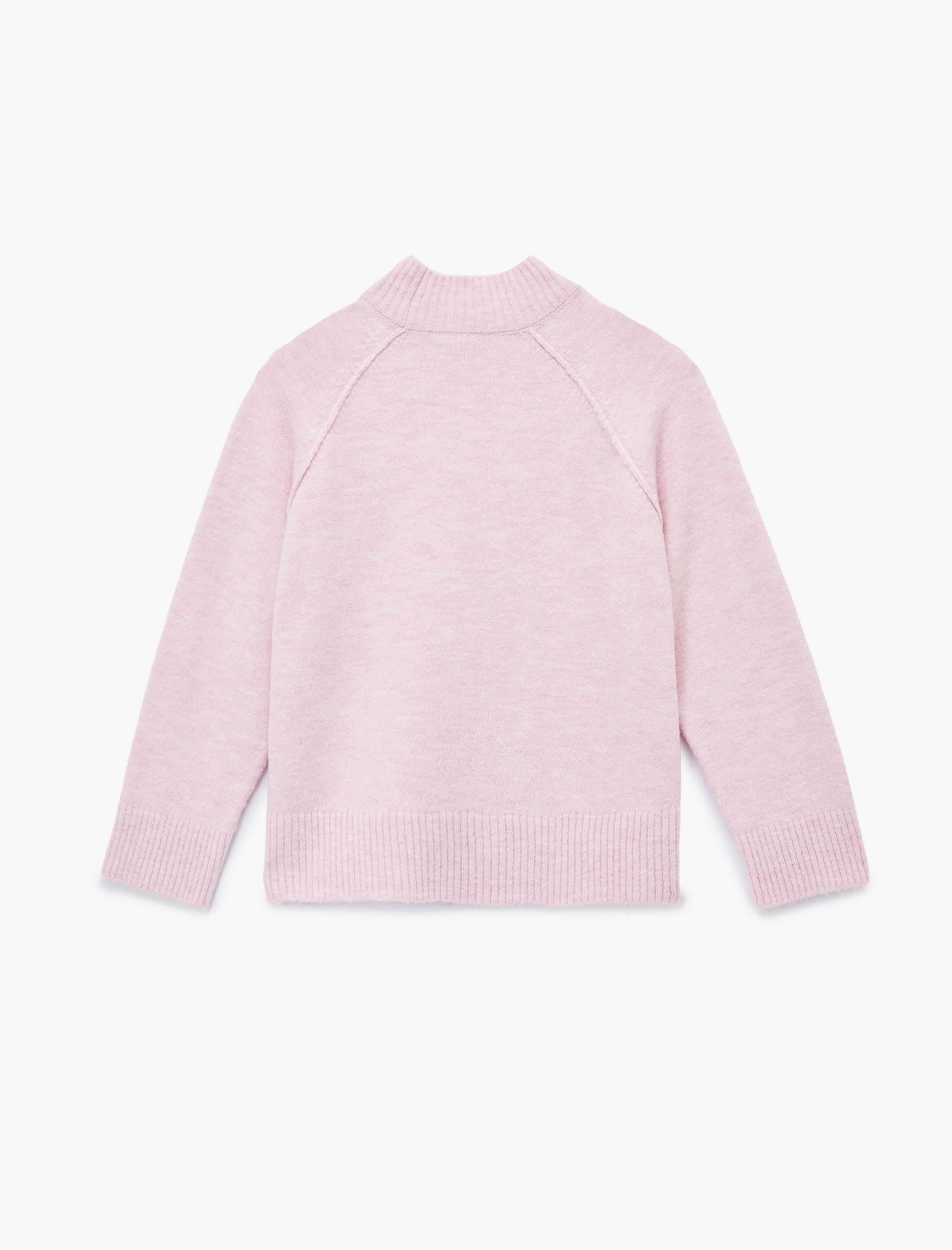   Dik Yaka Dikiş Detaylı Uzun Kollu Basic Triko Kazak