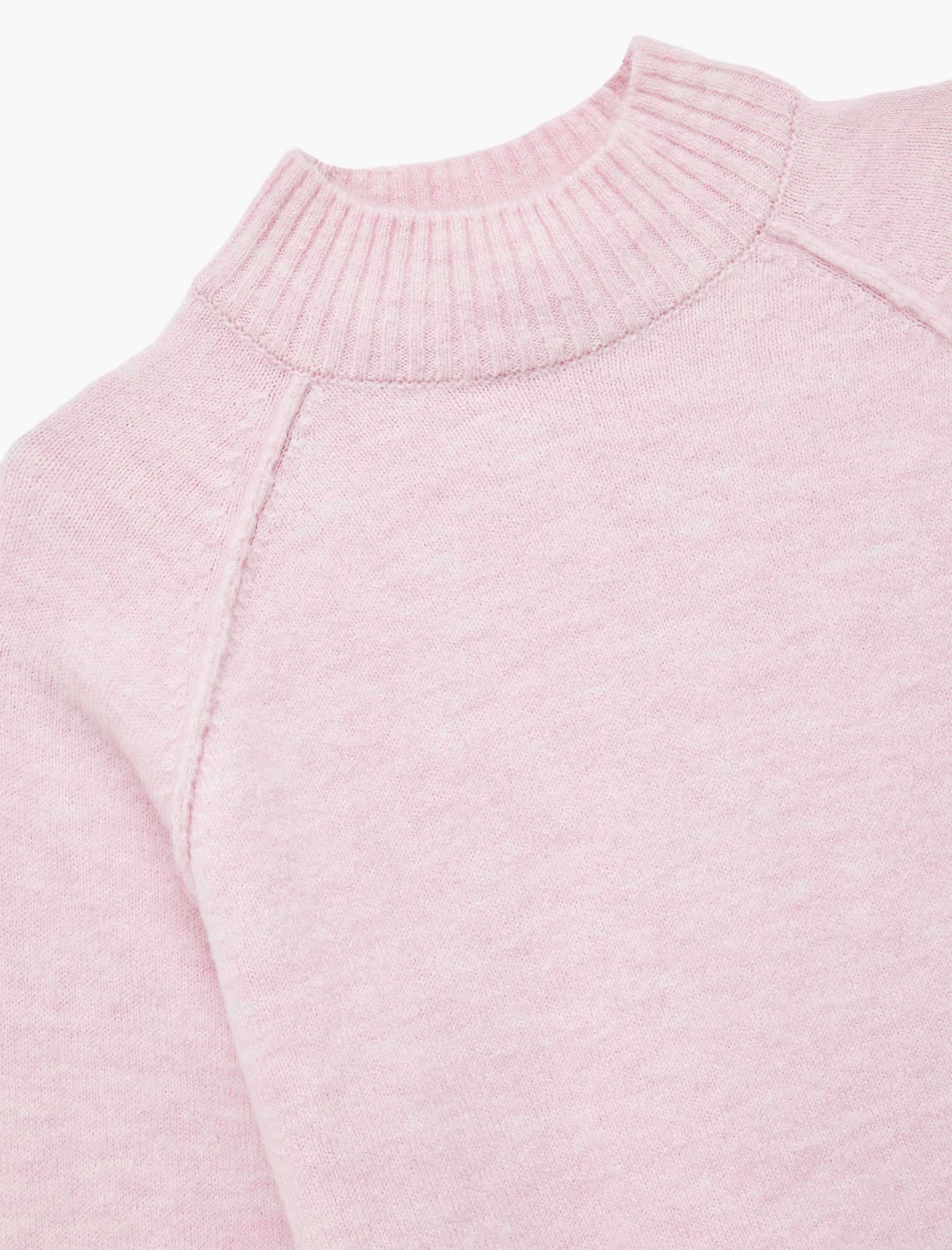   Dik Yaka Dikiş Detaylı Uzun Kollu Basic Triko Kazak