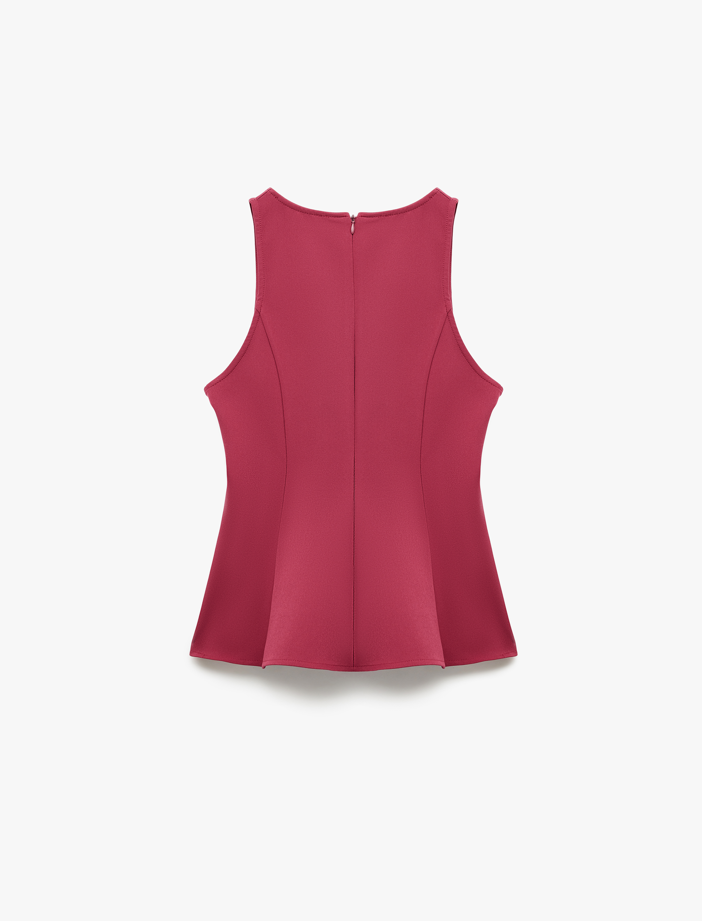   Slim Fit Kolsuz Bisiklet Yaka Peplum Bluz