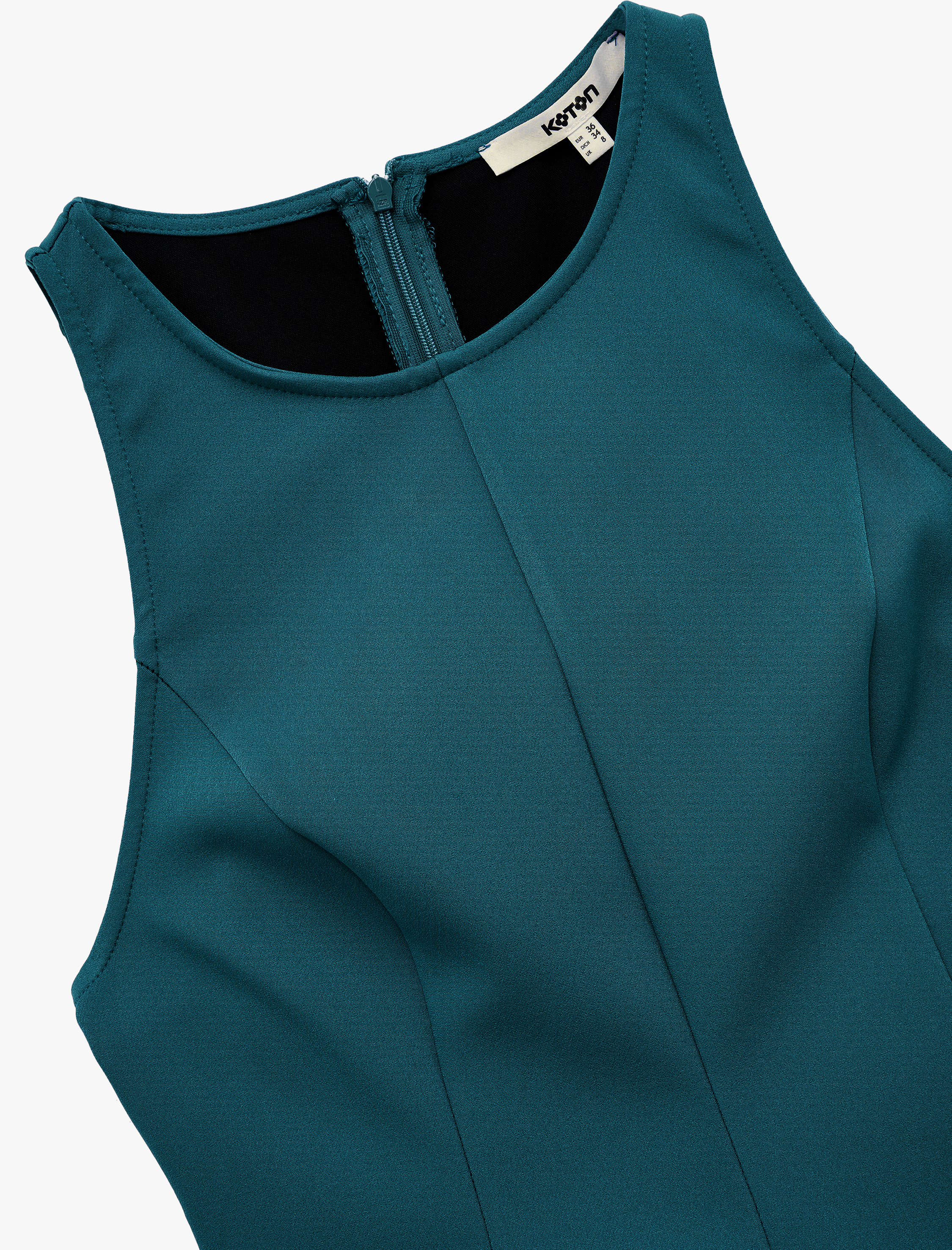   Slim Fit Kolsuz Bisiklet Yaka Peplum Bluz