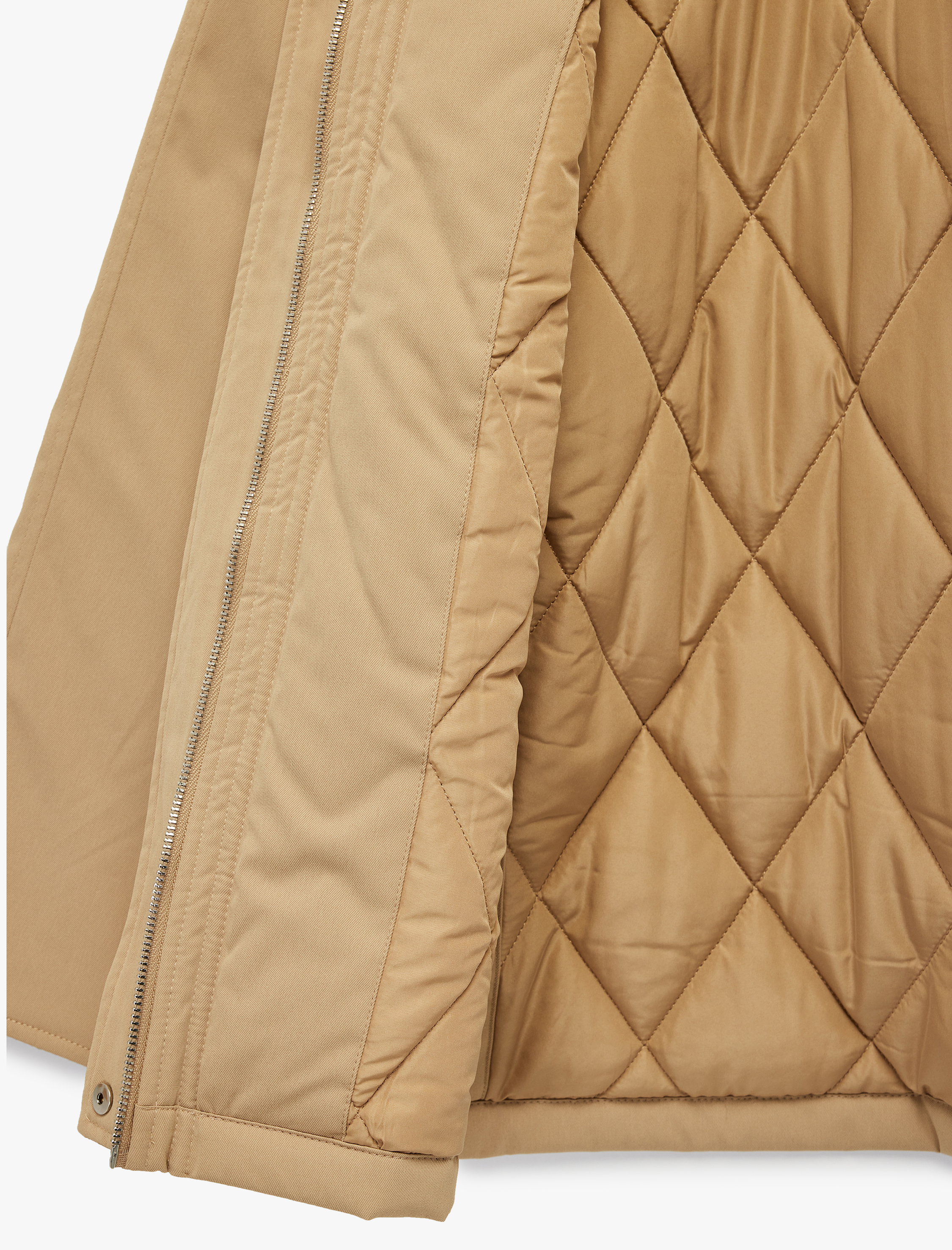   Kadife Yaka Uzun Kollu Cep Detaylı Oversize Anorak Ceket