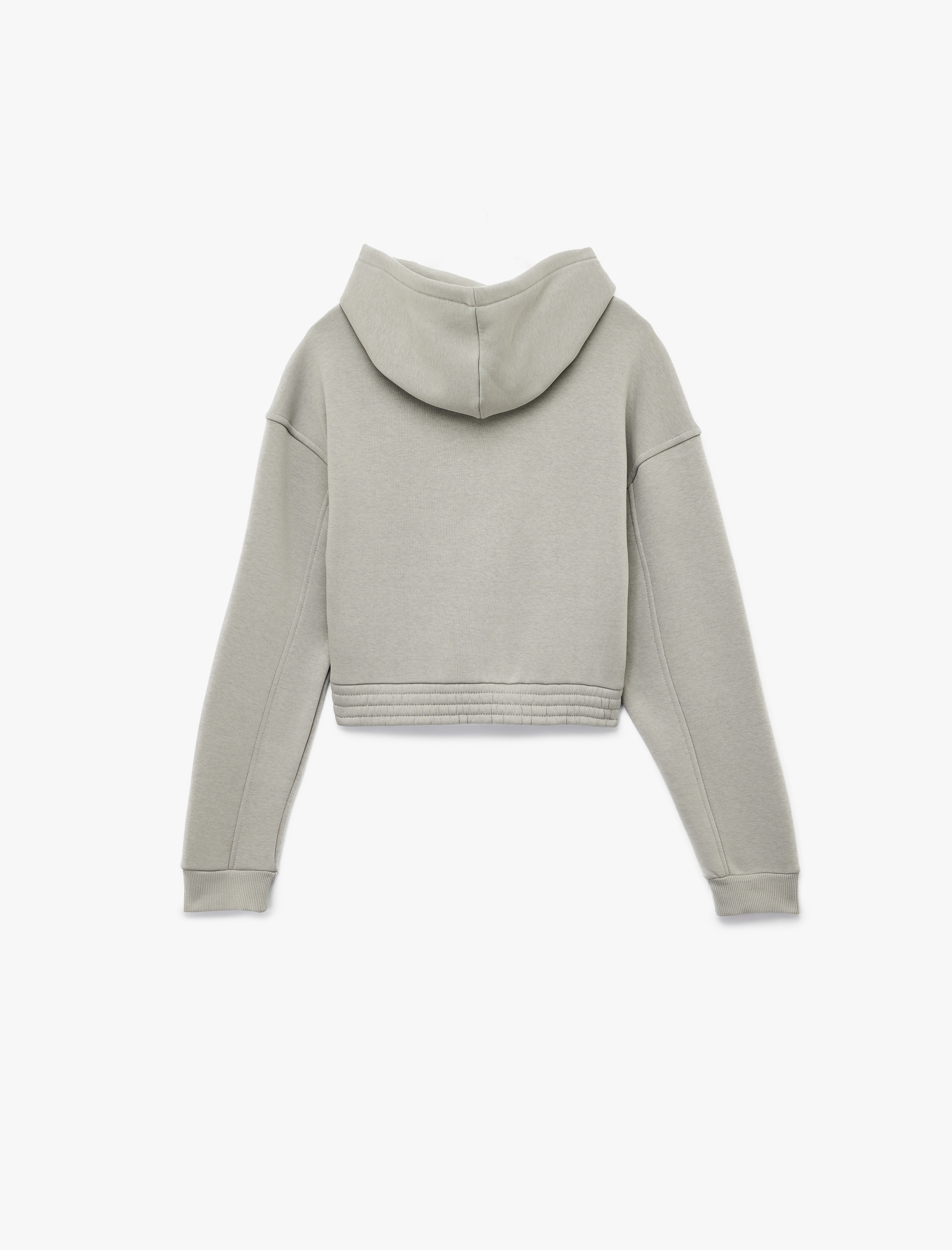   Şardonlu Uzun Kollu Fermuarlı Kapüşonlu Oversize Sweatshirt