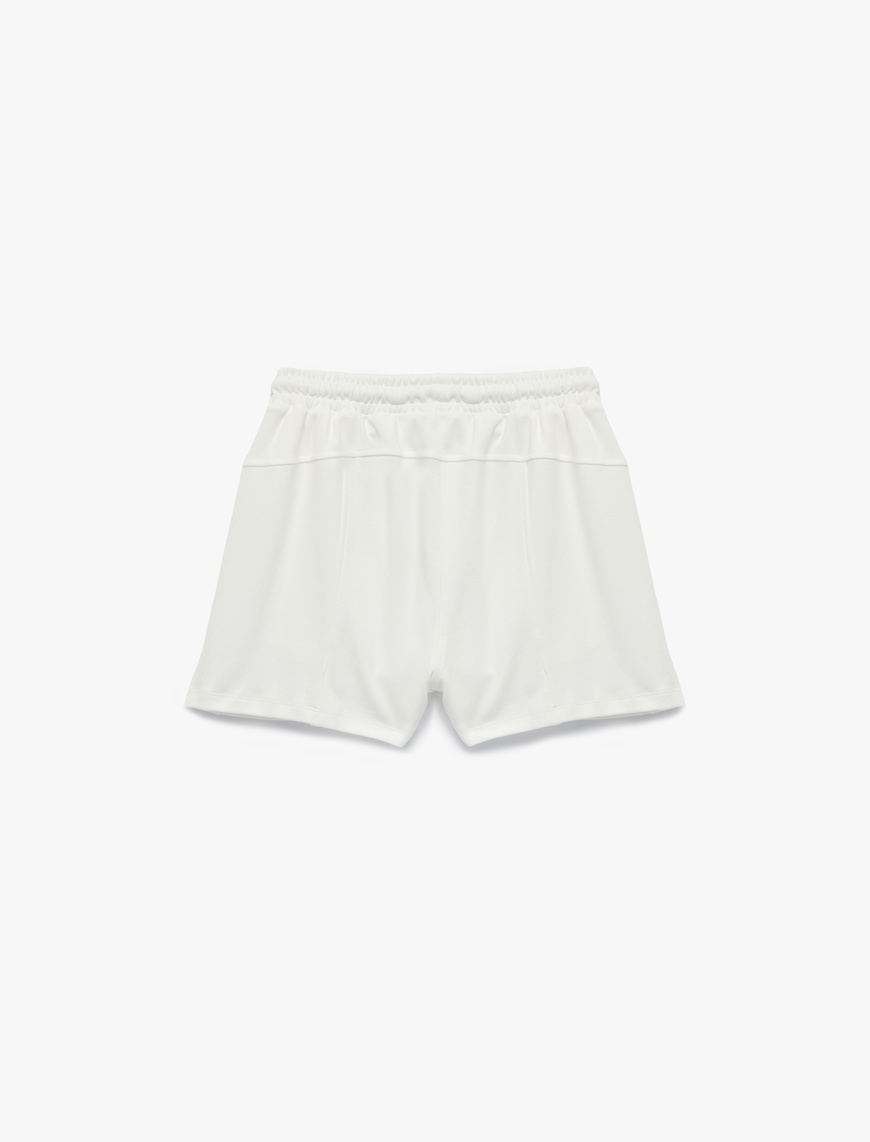  Slim Fit Yüksek Bel Pamuklu Bağcıklı Mini Şort