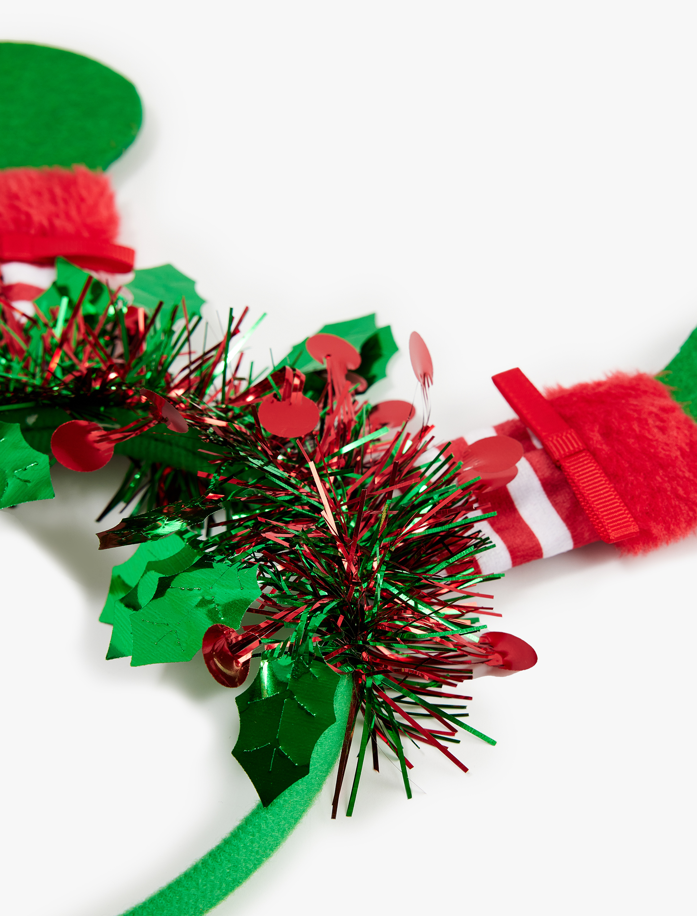  Kadın Parlak Püsküllü Aplike Detaylı Yılbaşı Tacı