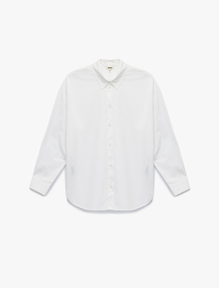  Regular Fit Uzun Kollu Klasik Yaka Poplin Gömlek