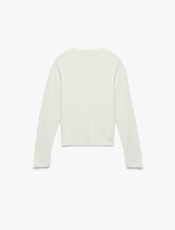 Dik Yaka Slim Fit Modal Karışımlı Basic Uzun Kollu Tişört