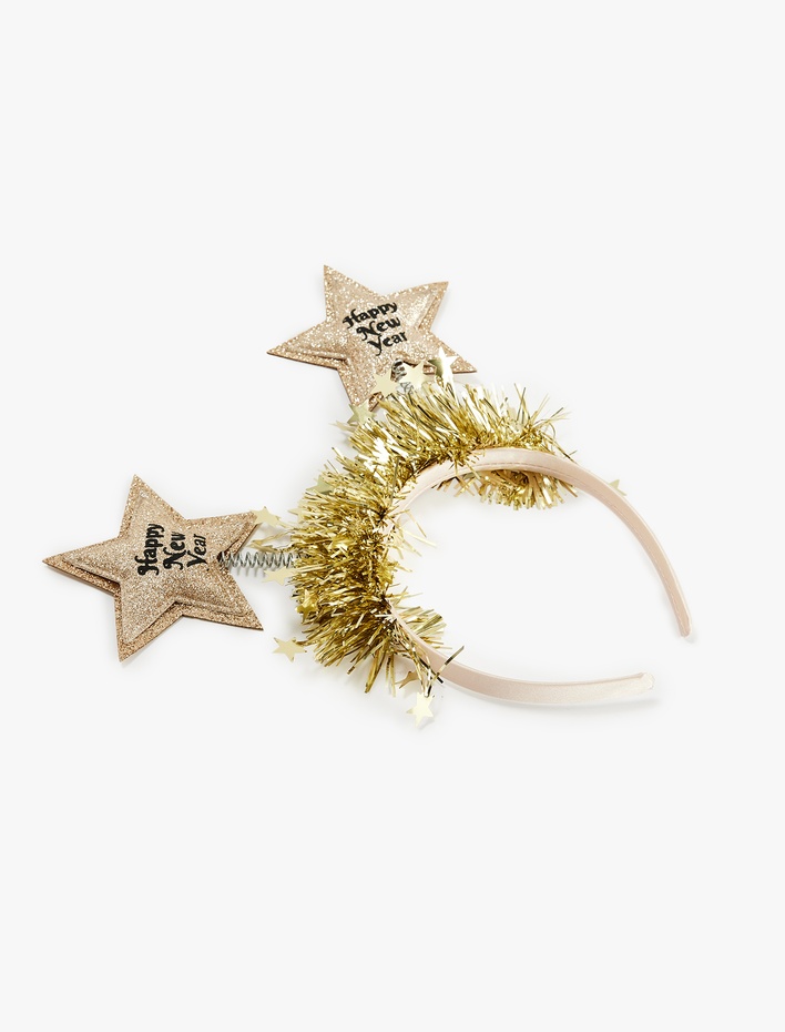 Kadın Simli Yıldız Aplikeli Yılbaşı Tacı