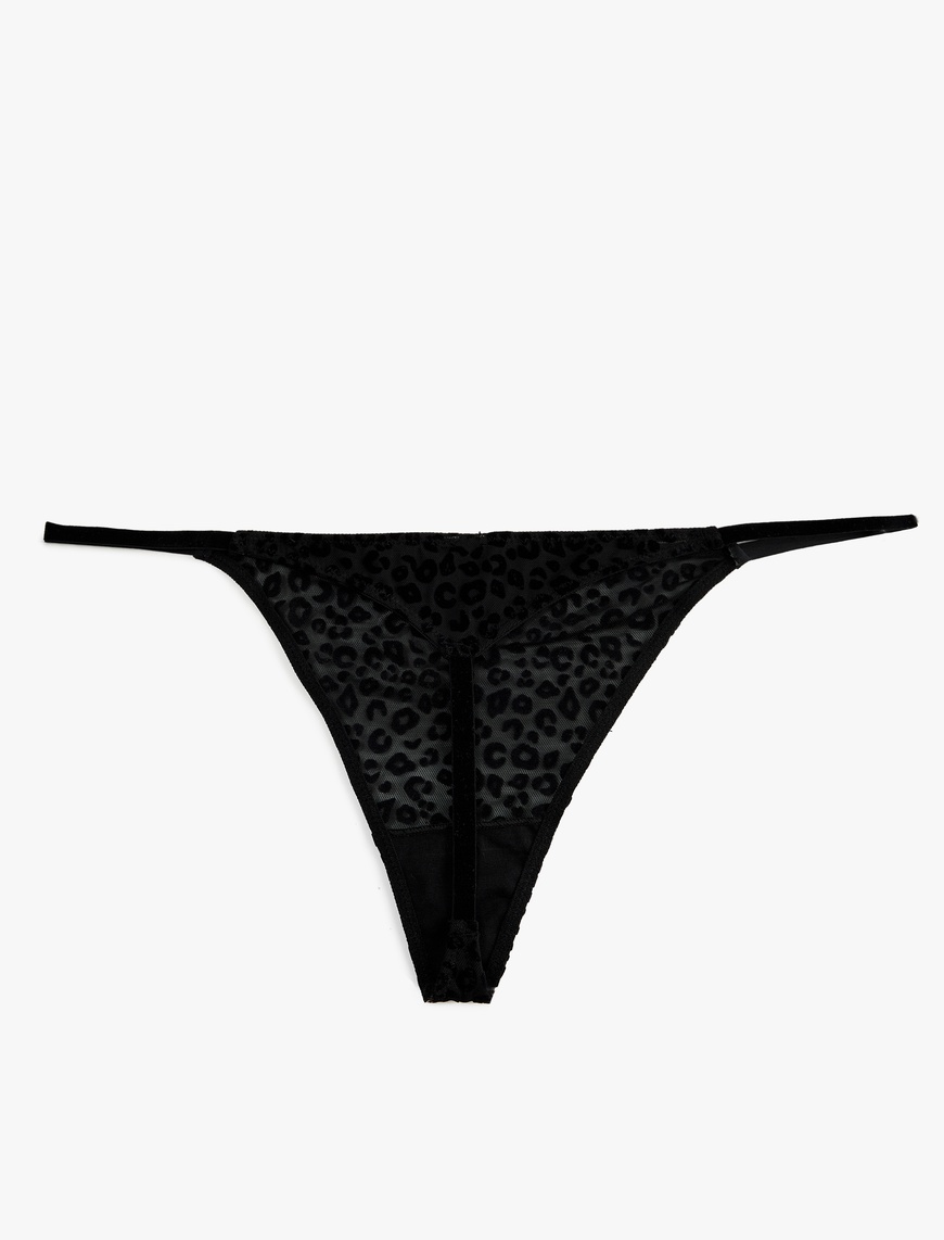   Leopar Desenli Tül String Külot